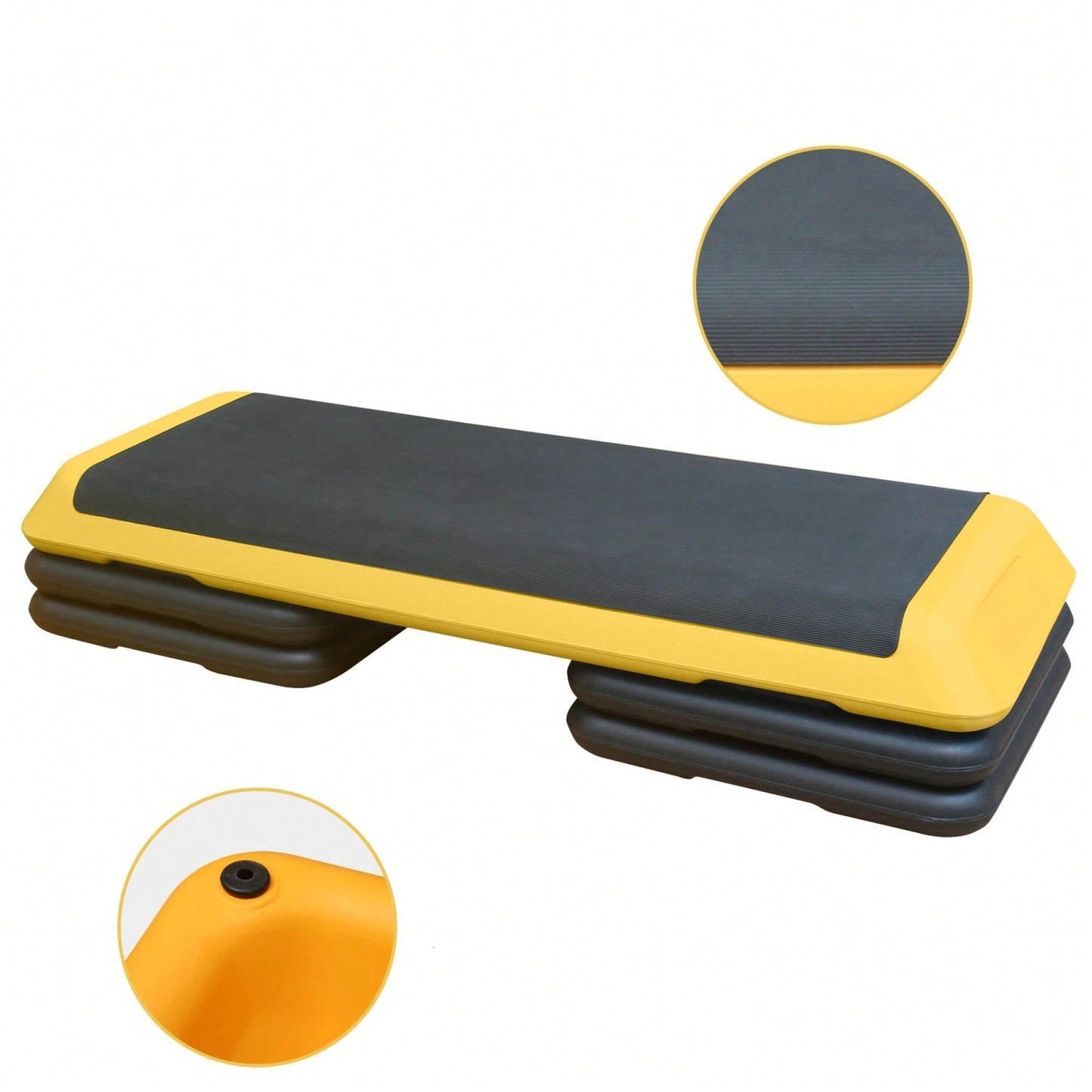 Adjustable Aerobic Step Platform With 4 Risers For Fitness And Exercise Training - Gray