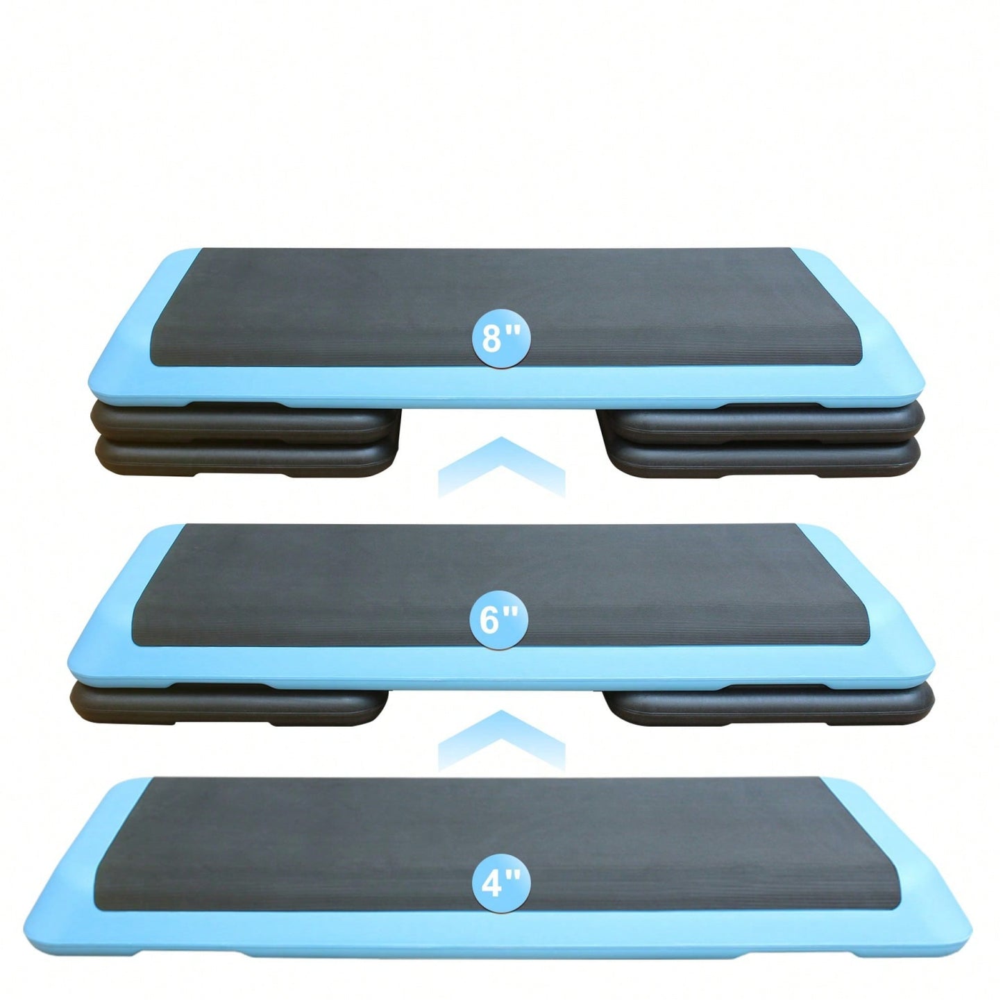 Adjustable Aerobic Step Platform With 4 Risers For Fitness And Exercise Training - Gray