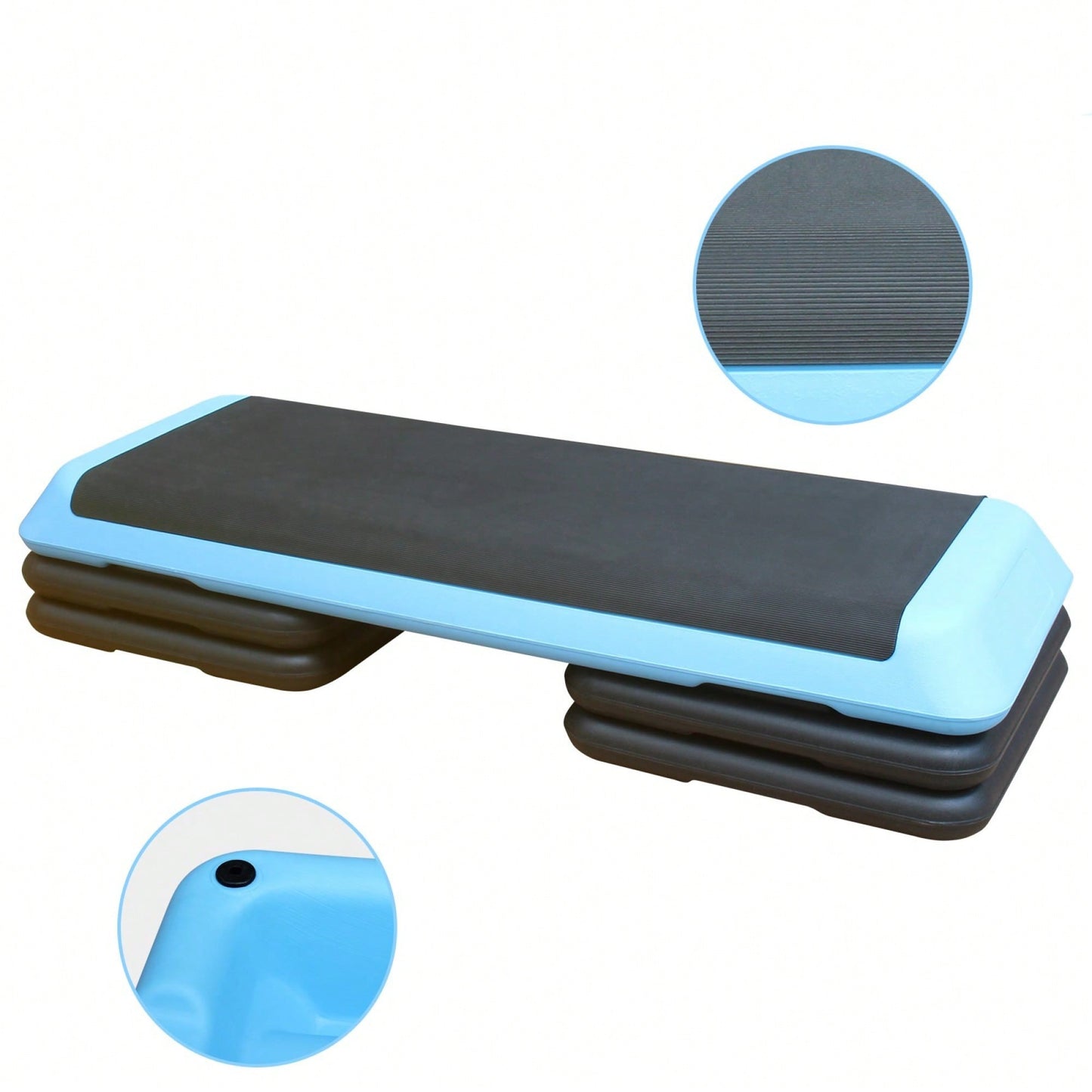 Adjustable Aerobic Step Platform With 4 Risers For Fitness And Exercise Training - Gray