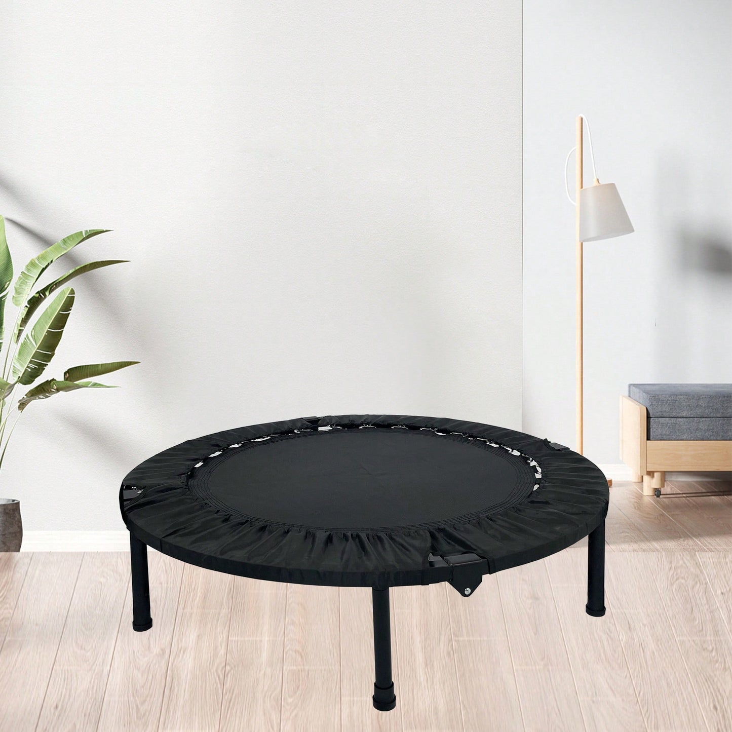 40-Inch Compact Exercise Trampoline For Adults And Kids - Improve Balance, Coordination, And Fitness Fun
