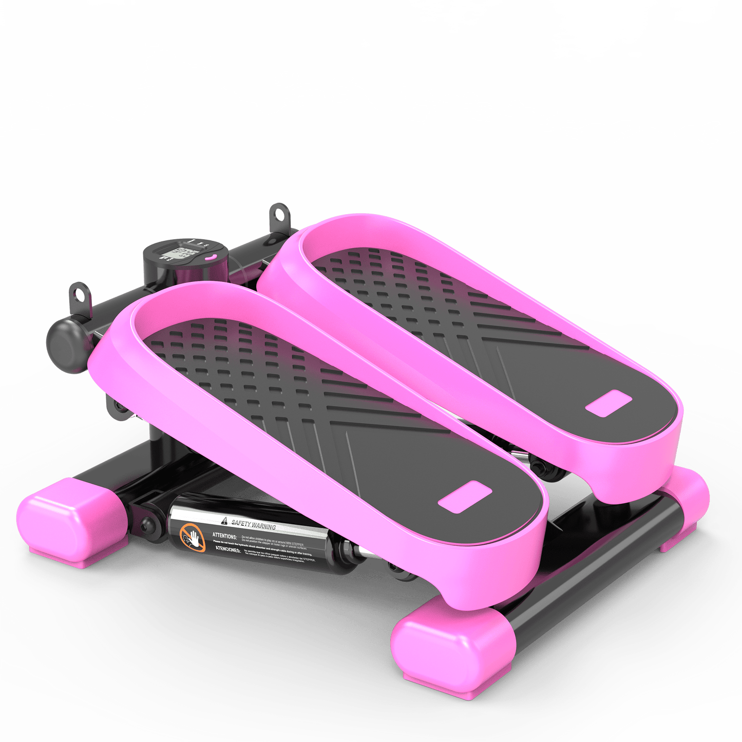 High-Capacity Mini Stepper For Home Office Workouts With Resistance Bands And LCD Monitor - Supports 330LBS