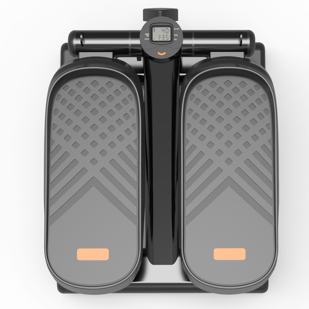 High-Capacity Mini Stepper For Home Office Workouts With Resistance Bands And LCD Monitor - Supports 330LBS