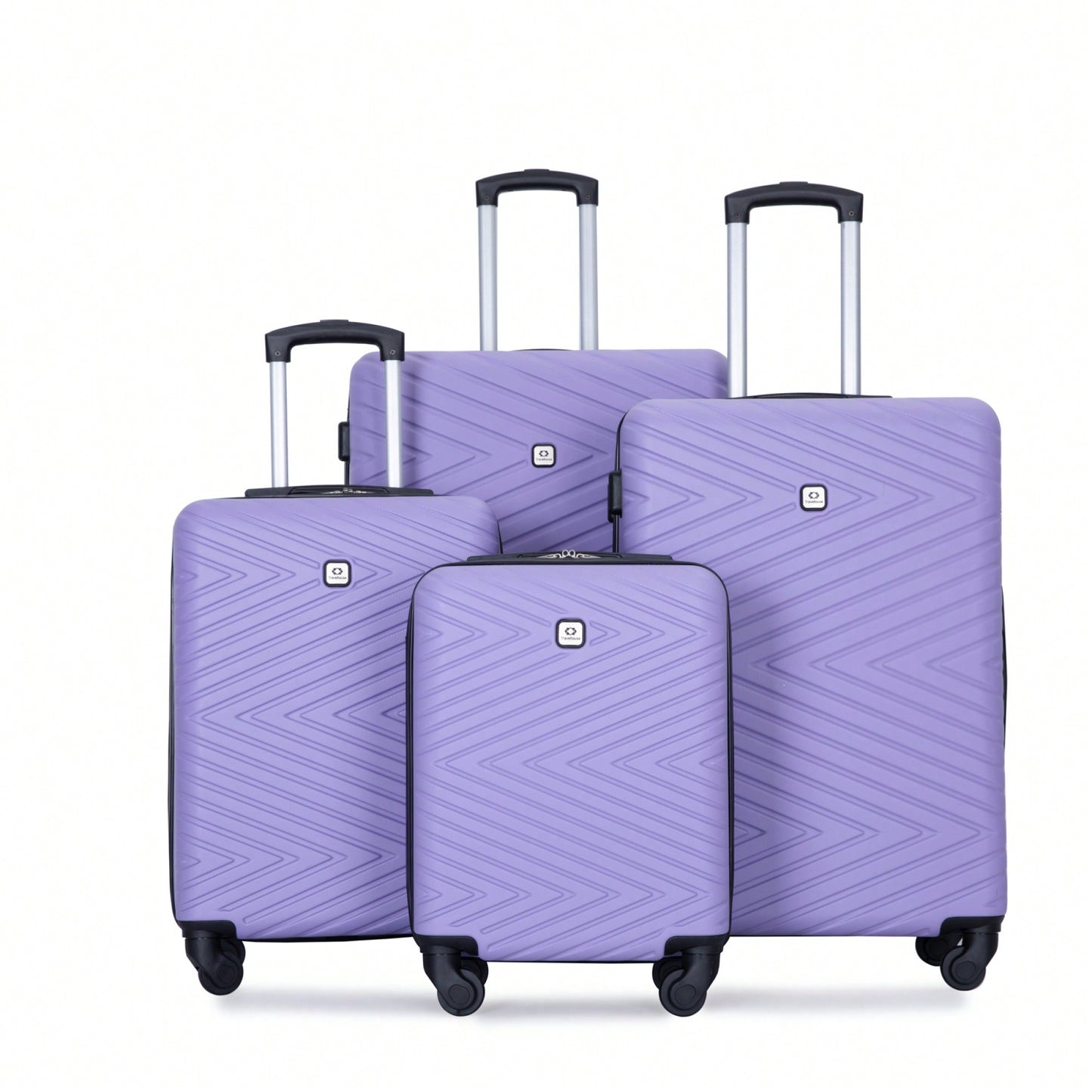 4-Piece Lightweight Hard Shell Luggage Set With Spinner Wheels, TSA Lock, 16/20/24/28 Inch - Sleek Black Travel Case