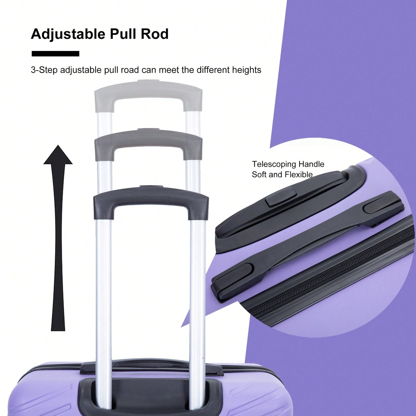 4-Piece Lightweight Hard Shell Luggage Set With Spinner Wheels, TSA Lock, 16/20/24/28 Inch - Sleek Black Travel Case