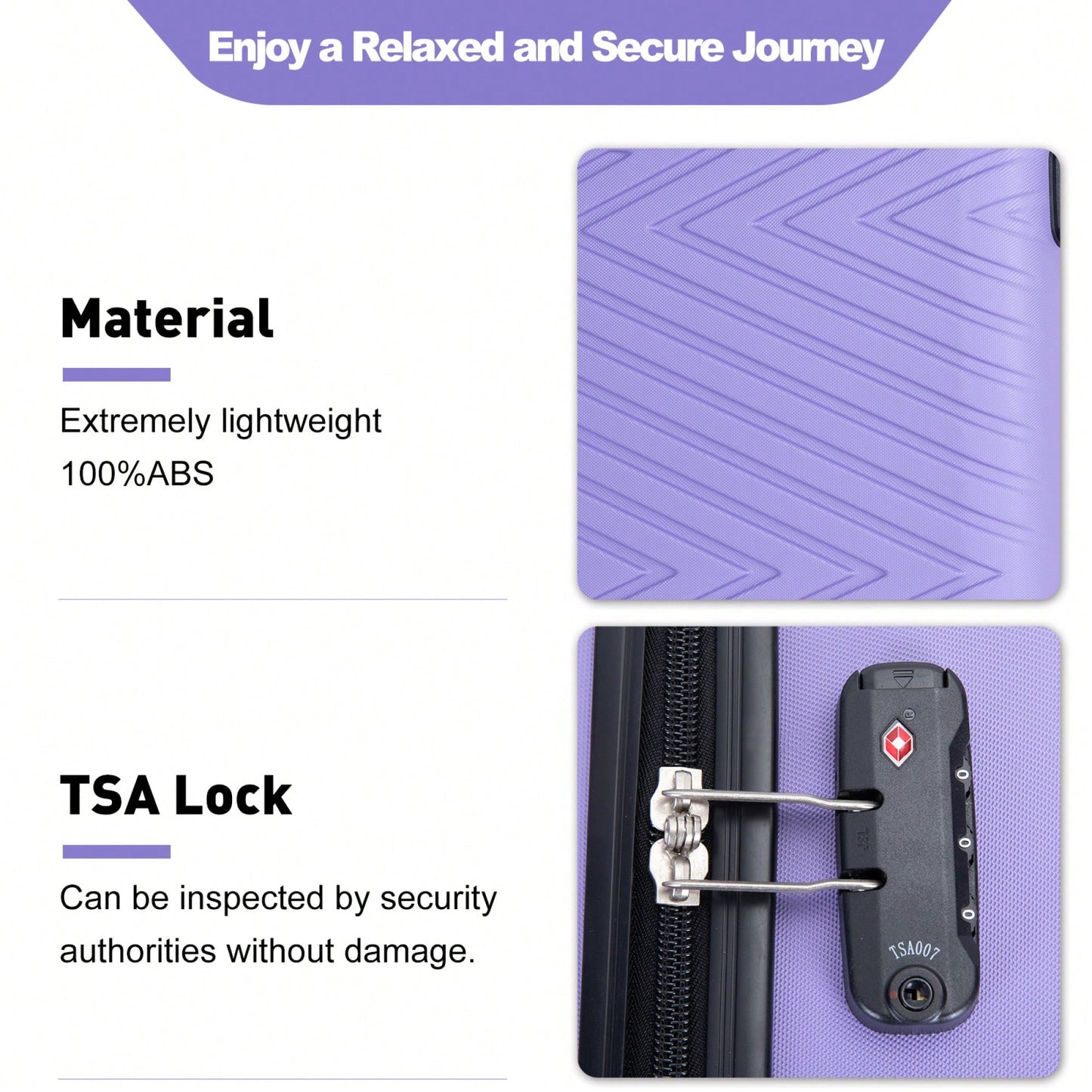 4-Piece Lightweight Hard Shell Luggage Set With Spinner Wheels, TSA Lock, 16/20/24/28 Inch - Sleek Black Travel Case