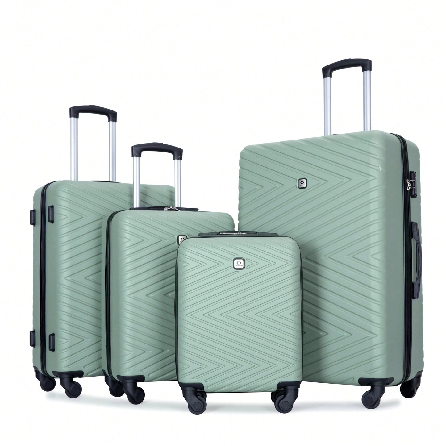 4-Piece Lightweight Hard Shell Luggage Set With Spinner Wheels, TSA Lock, 16/20/24/28 Inch - Sleek Black Travel Case