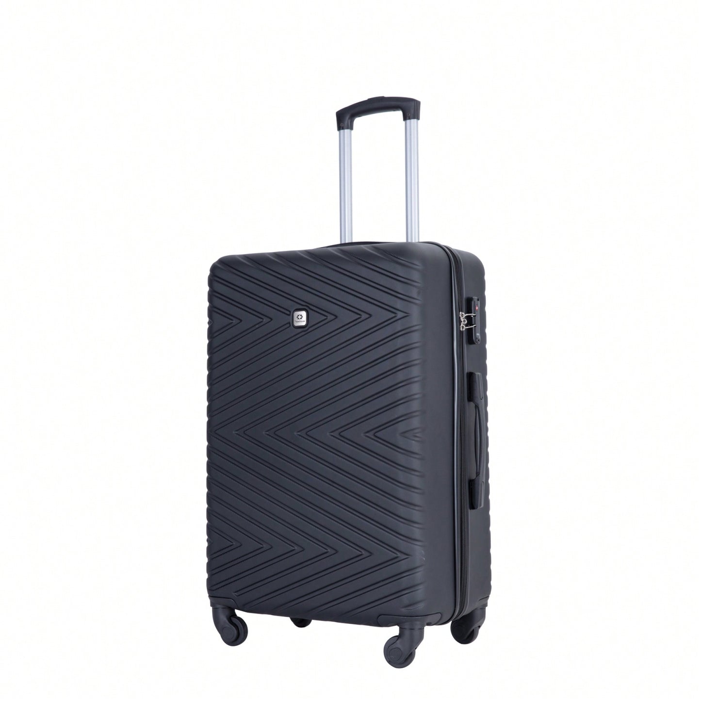 4-Piece Lightweight Hard Shell Luggage Set With Spinner Wheels, TSA Lock, 16/20/24/28 Inch - Sleek Black Travel Case