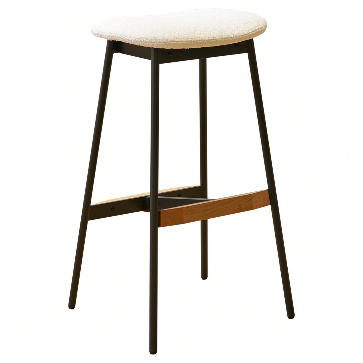 Elegant Set Of 2 Backless Bar Stools - Comfortable Soft Fabric Upholstered Counter And Bar Height Chairs For Kitchen And Dining Room