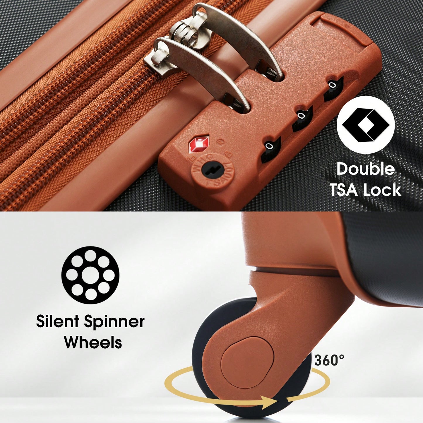 Lightweight 2-Piece Hardshell Luggage Set With Spinner Wheels And TSA Lock - 20" And 28" Suitcases For Effortless Travel