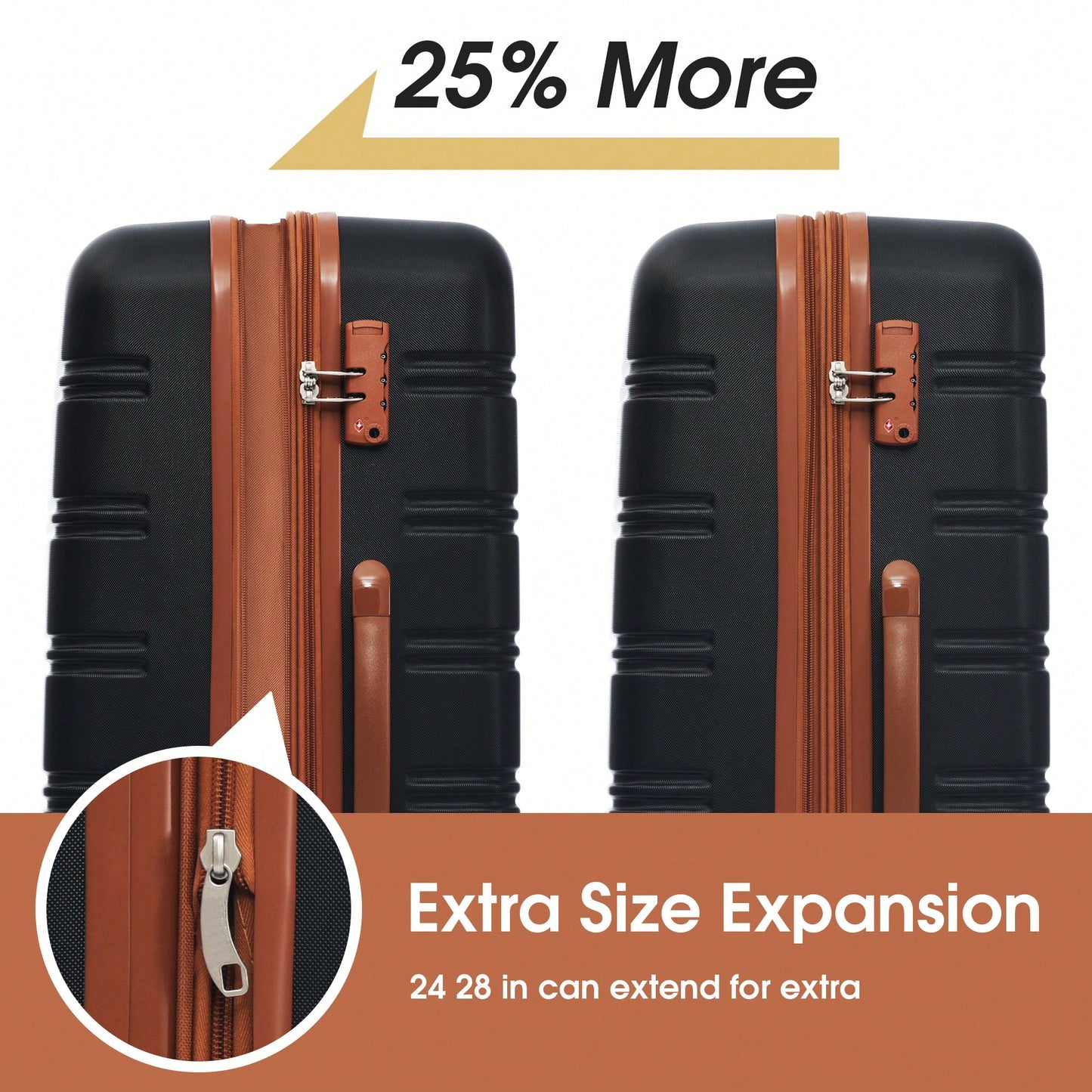 Lightweight 2-Piece Hardshell Luggage Set With Spinner Wheels And TSA Lock - 20" And 28" Suitcases For Effortless Travel