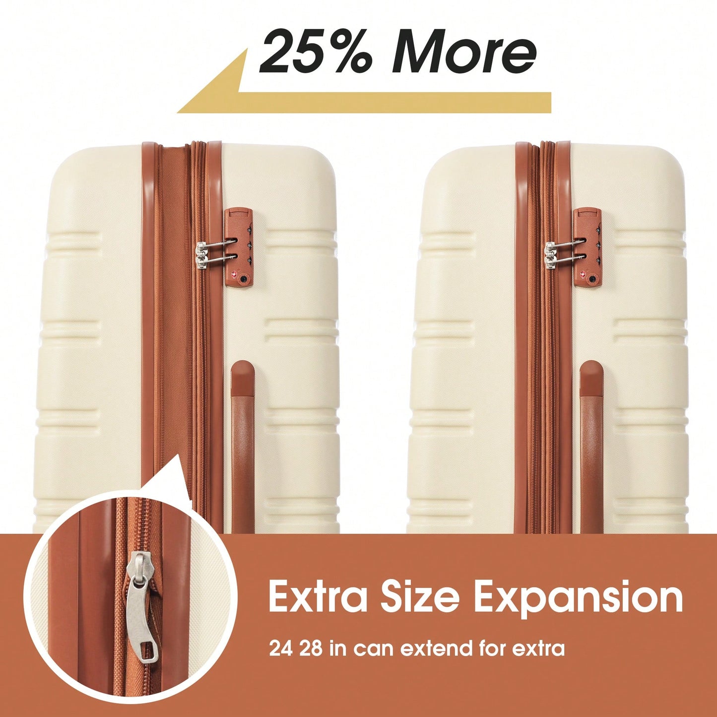 Lightweight 2-Piece Hardshell Luggage Set With Spinner Wheels And TSA Lock - 20" And 28" Suitcases For Effortless Travel