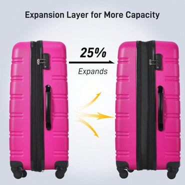 Lightweight 2-Piece Hardshell Luggage Set With Spinner Wheels And TSA Lock - 20" And 28" Suitcases For Effortless Travel