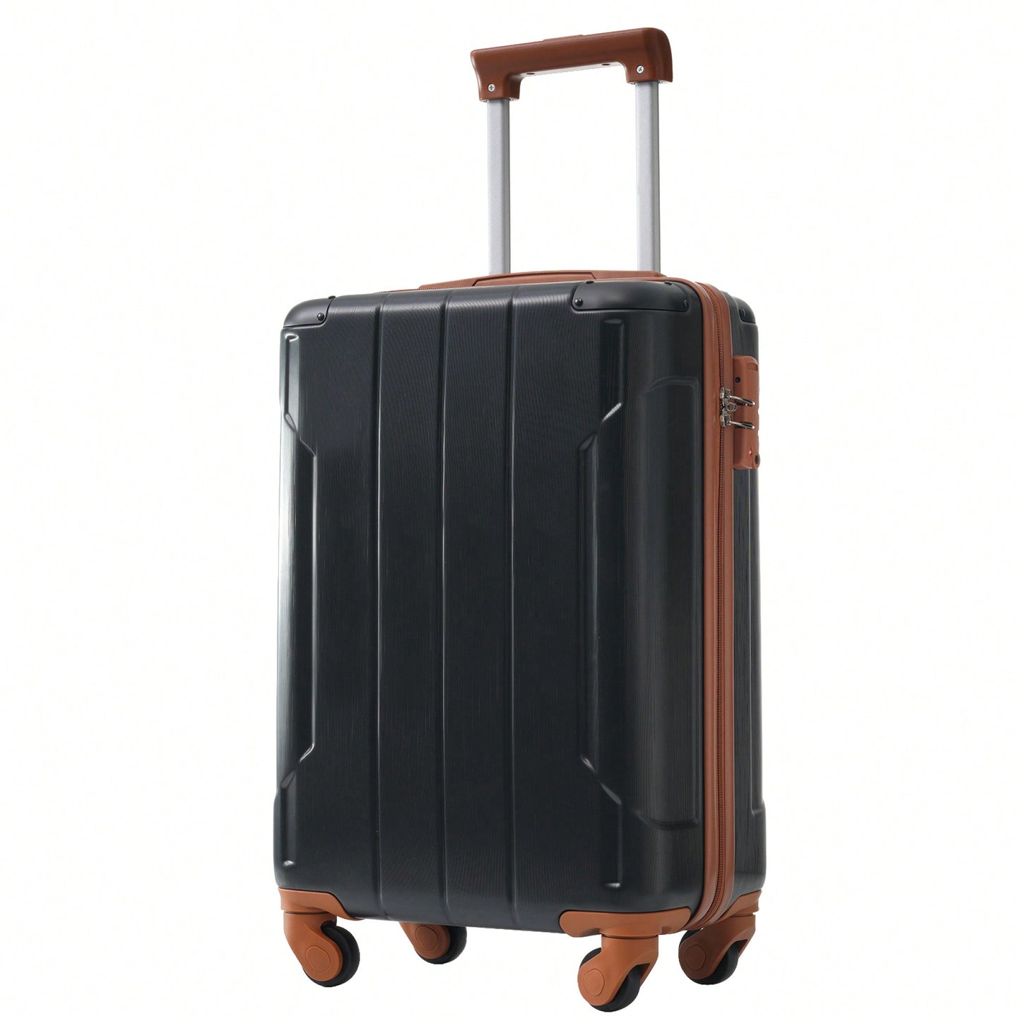 6-Piece Expandable Hardshell Luggage Set - Lightweight Suitcases With Wheels And TSA Lock For Travel - Sleek Black & Brown Design