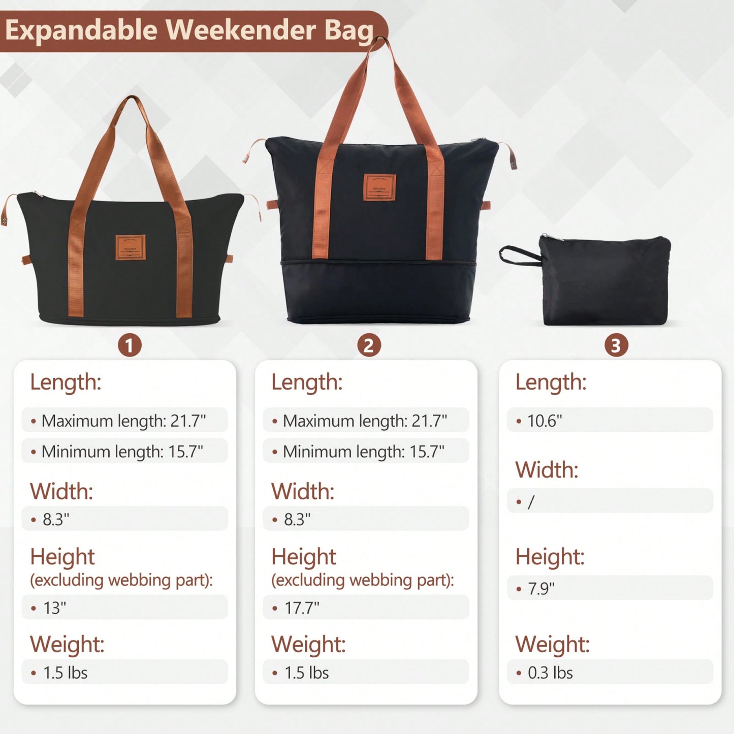 6-Piece Expandable Hardshell Luggage Set - Lightweight Suitcases With Wheels And TSA Lock For Travel - Sleek Black & Brown Design