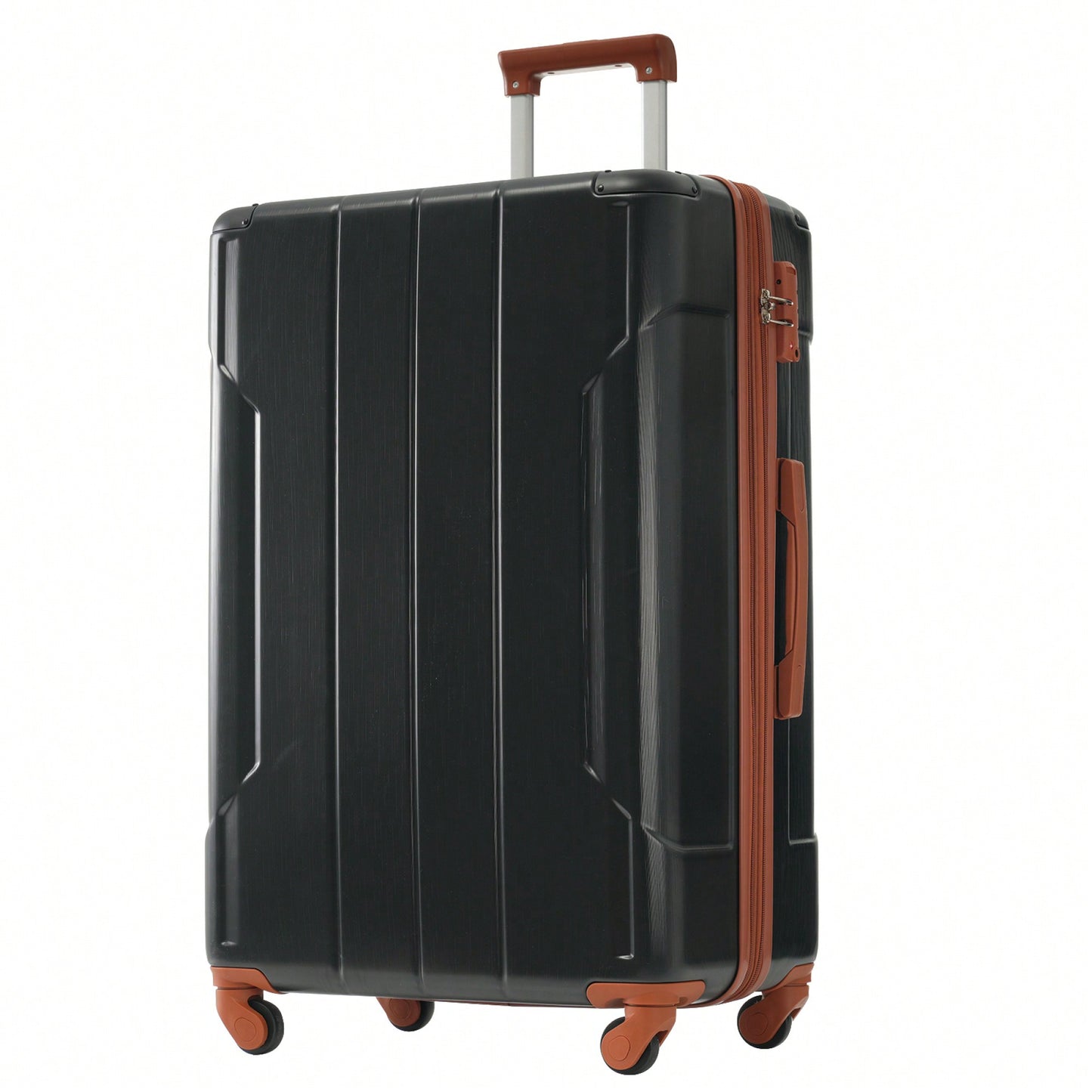 6-Piece Expandable Hardshell Luggage Set - Lightweight Suitcases With Wheels And TSA Lock For Travel - Sleek Black & Brown Design