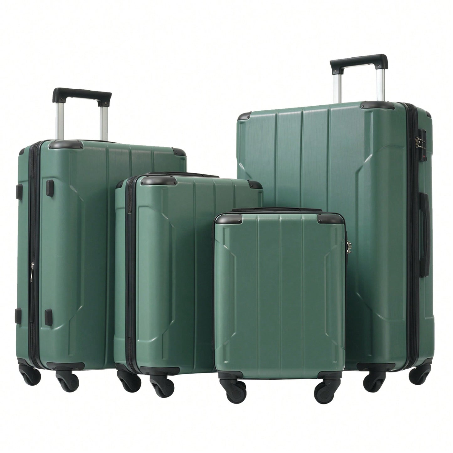 Expandable 6-Piece Hardshell Luggage Set With Wheels And TSA Lock - Lightweight Travel Suitcases In Blue For Men And Women
