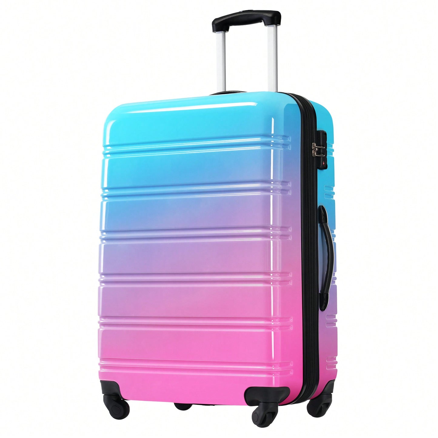 Gradient Color Lightweight Hardshell Luggage Set 3 Piece Spinner Suitcase with TSA Lock 20 24 28 Pink Yellow