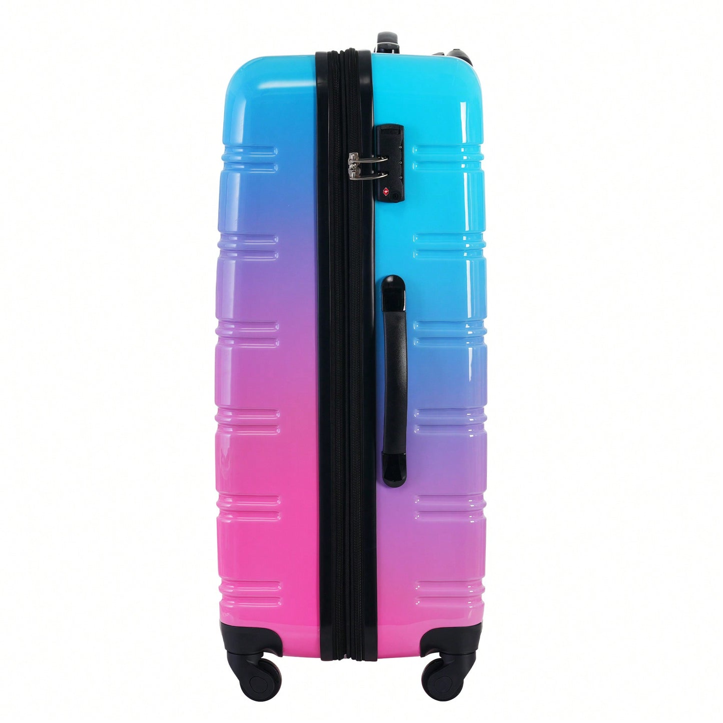 Gradient Color Lightweight Hardshell Luggage Set 3 Piece Spinner Suitcase with TSA Lock 20 24 28 Pink Yellow