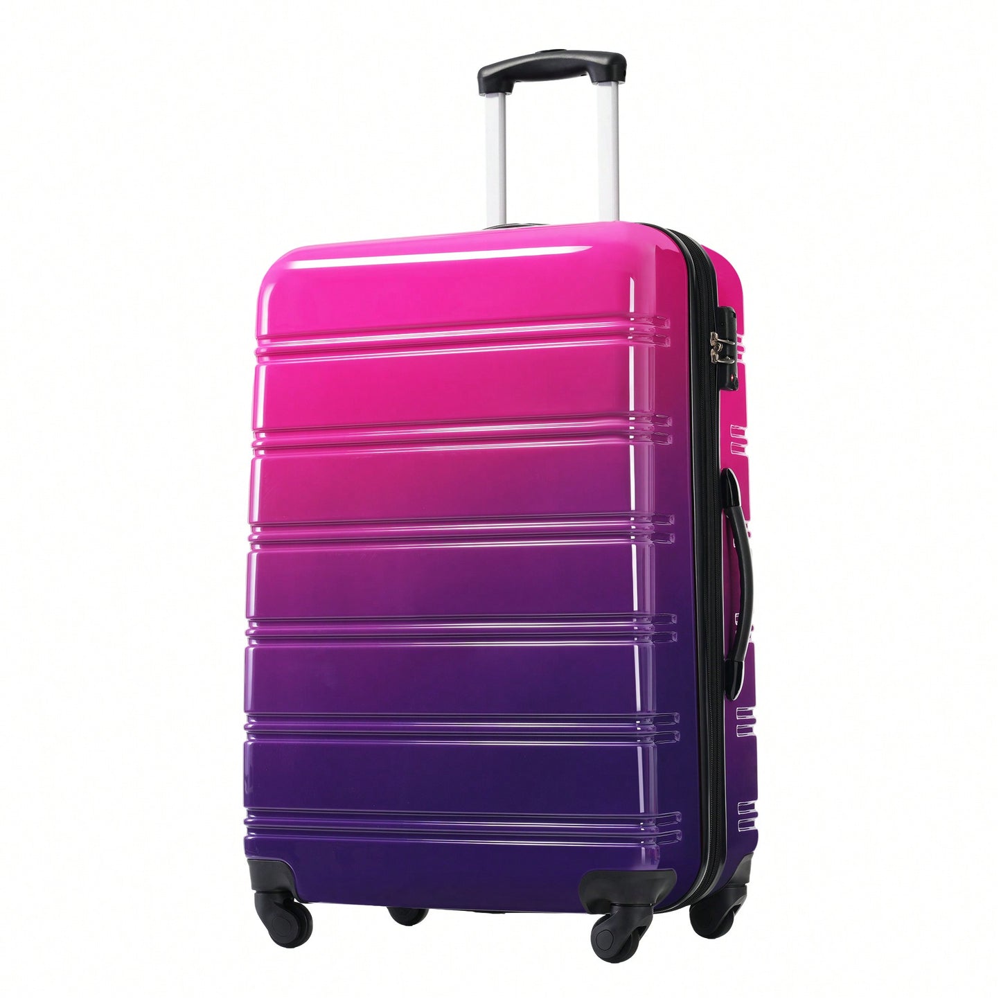 Gradient Color Lightweight Hardshell Luggage Set 3 Piece Spinner Suitcase with TSA Lock 20 24 28 Pink Yellow