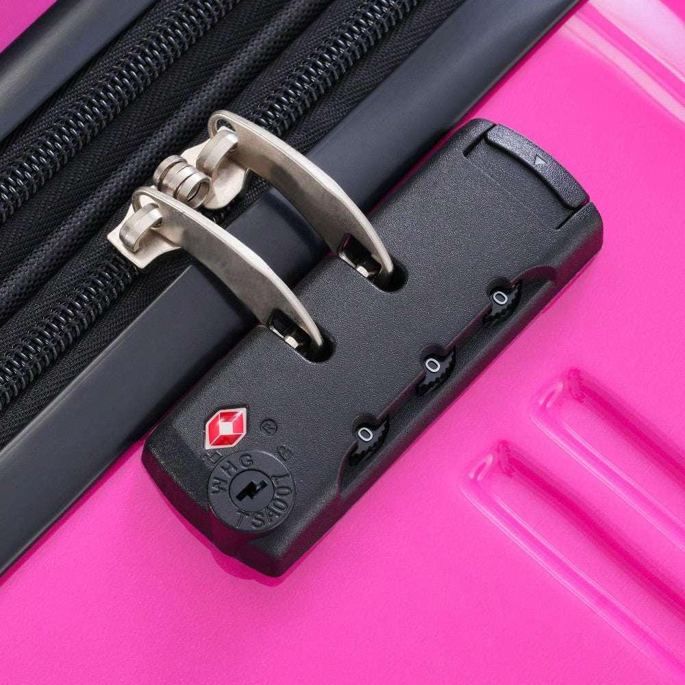 Gradient Color Lightweight Hardshell Luggage Set 3 Piece Spinner Suitcase with TSA Lock 20 24 28 Pink Yellow
