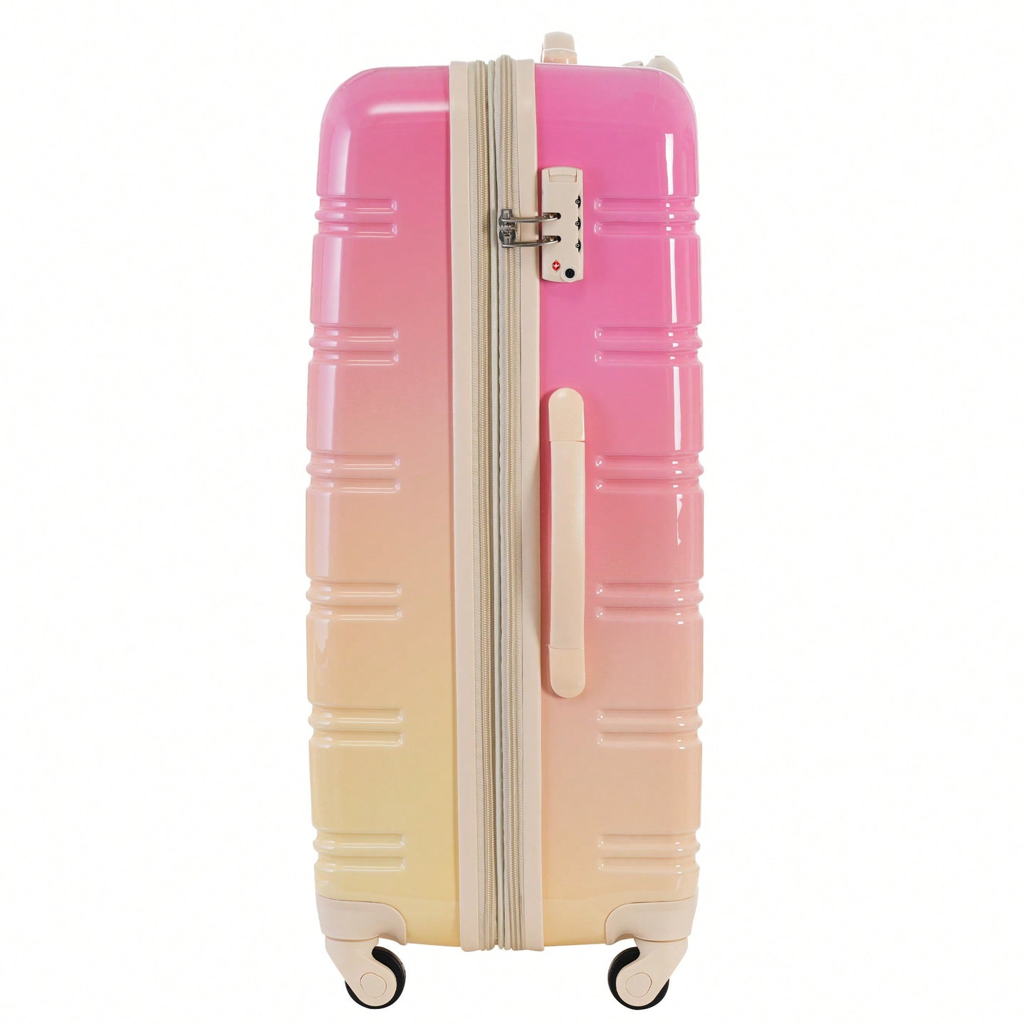 Gradient Color Lightweight Hardshell Luggage Set 3 Piece Spinner Suitcase with TSA Lock 20 24 28 Pink Yellow