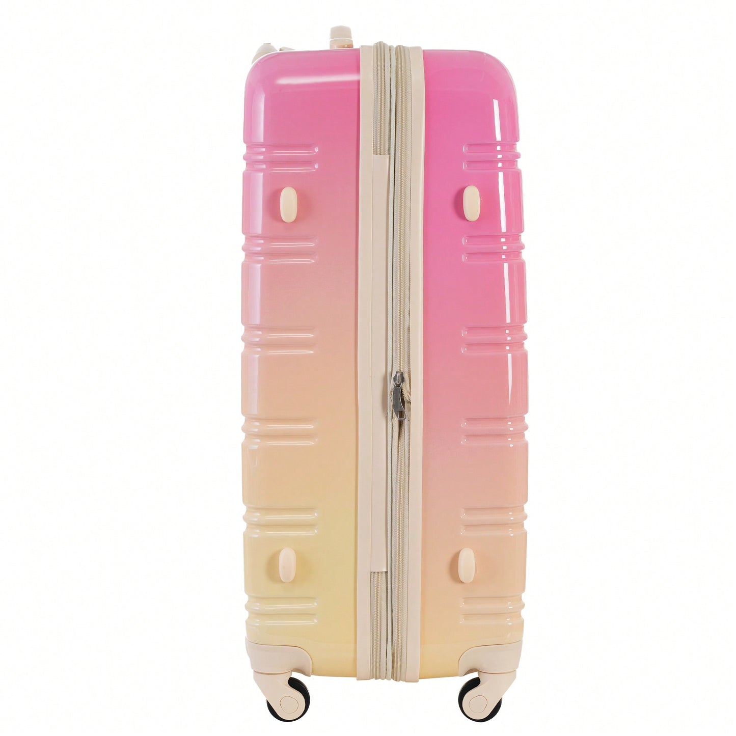 Gradient Color Lightweight Hardshell Luggage Set 3 Piece Spinner Suitcase with TSA Lock 20 24 28 Pink Yellow