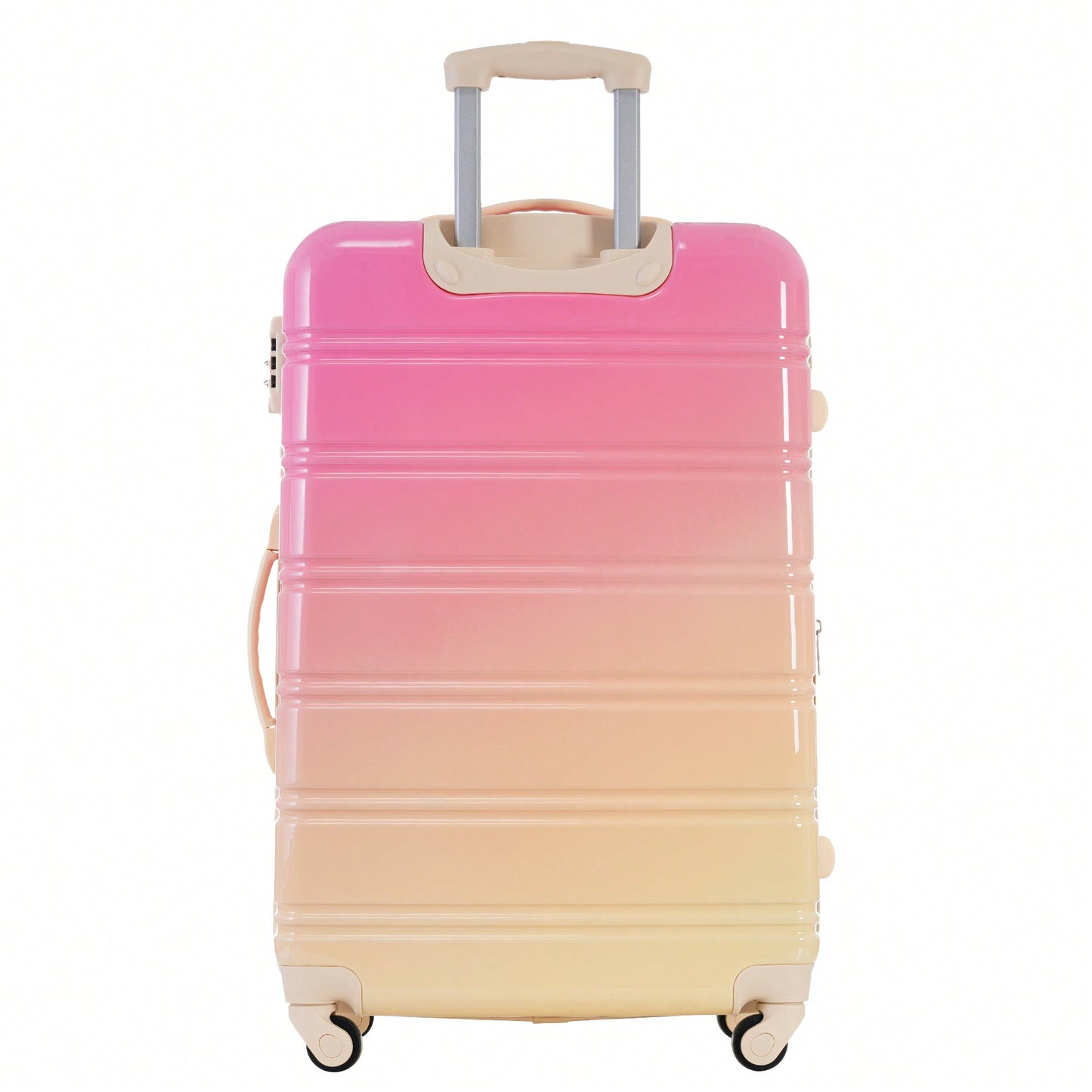 Gradient Color Lightweight Hardshell Luggage Set 3 Piece Spinner Suitcase with TSA Lock 20 24 28 Pink Yellow