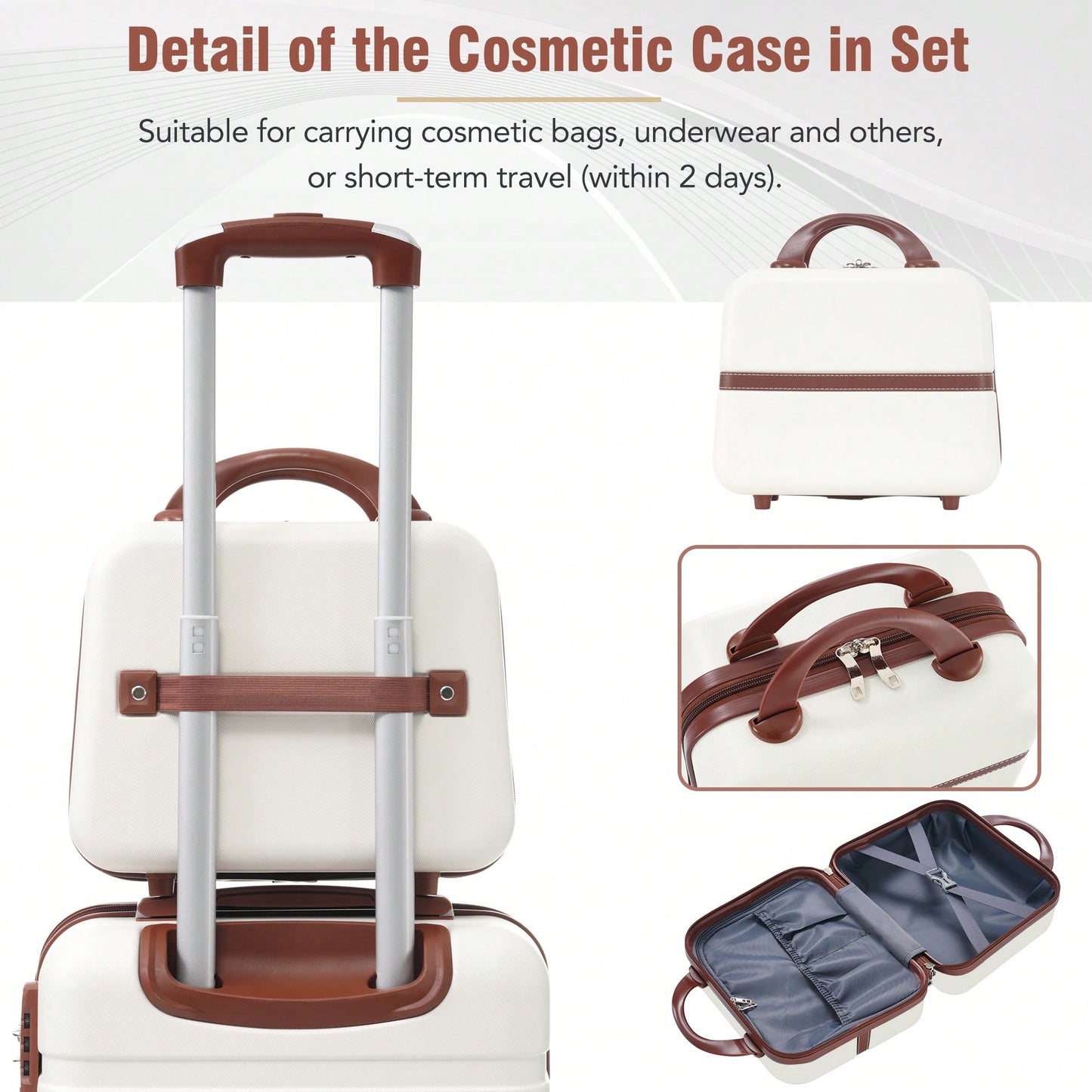 Durable 4-Piece Hardshell Luggage Set With Spinner Suitcase, TSA Lock, And Cosmetic Case - Perfect For Travel 20", 24", And 28" Sizes