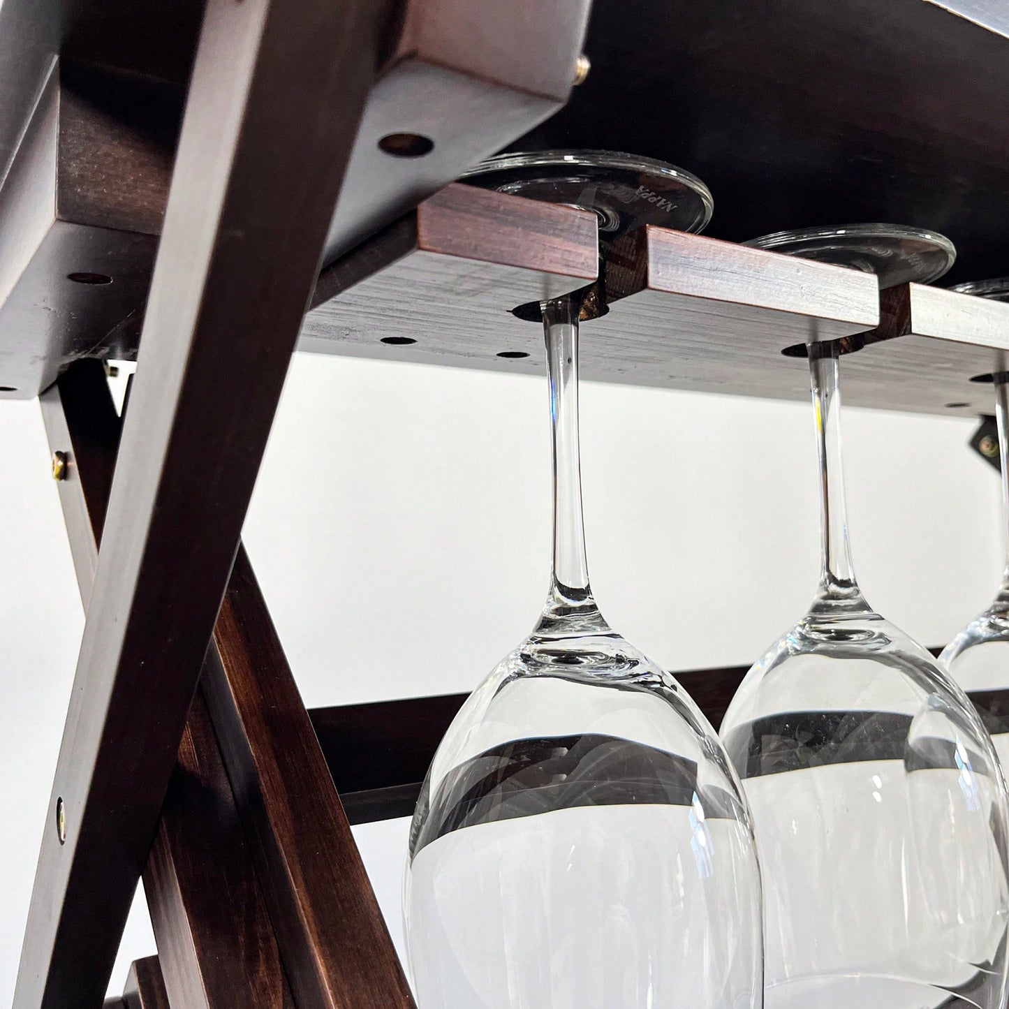 Stylish Freestanding Wine Rack For Kitchen, Pantry, Or Cellar - Holds 26 Bottles - Elegant Walnut Wine Storage Display