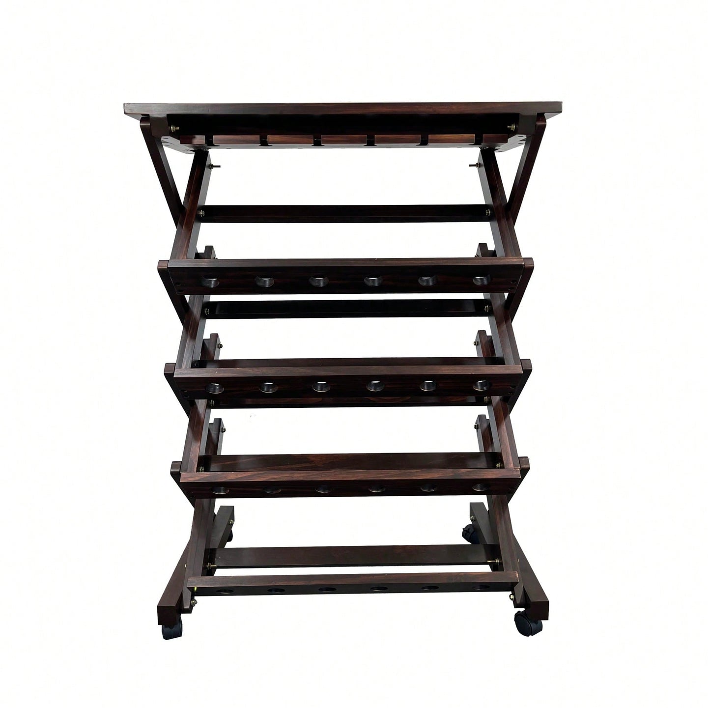 Stylish Freestanding Wine Rack For Kitchen, Pantry, Or Cellar - Holds 26 Bottles - Elegant Walnut Wine Storage Display