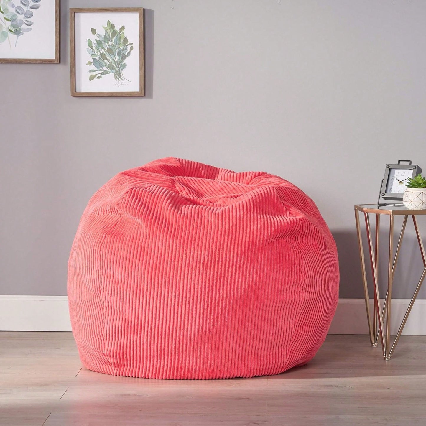 Cozy Modern Corduroy Bean Bag Chair In Dark Teal – Stylish And Comfortable Lounge Seating For Any Space