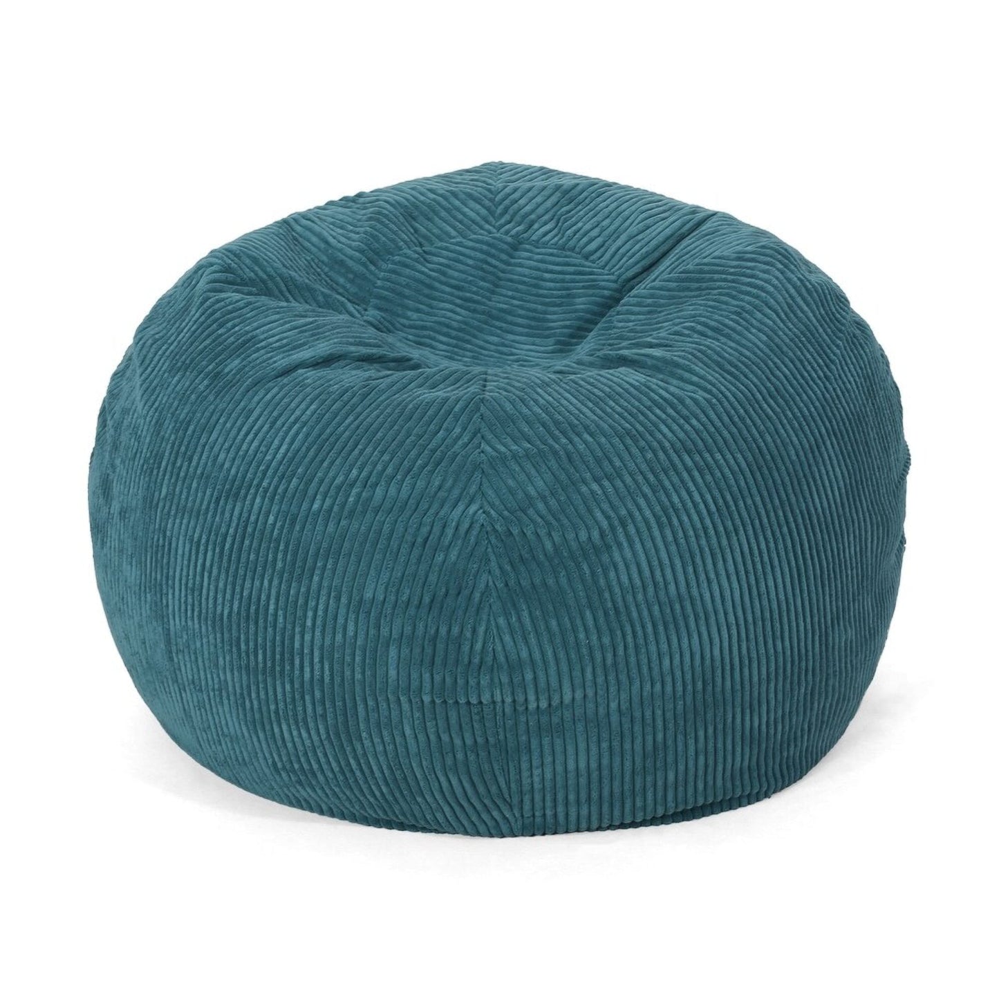 Cozy Modern Corduroy Bean Bag Chair In Dark Teal – Stylish And Comfortable Lounge Seating For Any Space