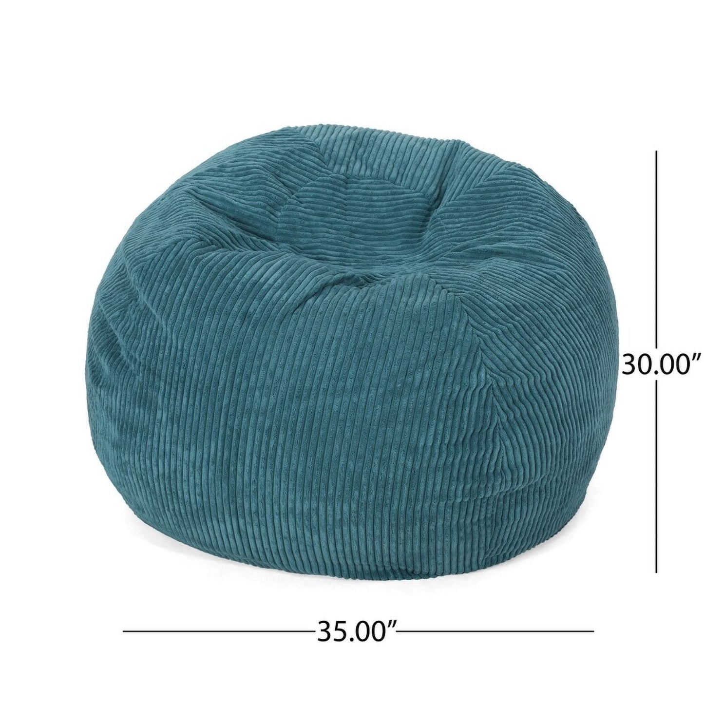 Cozy Modern Corduroy Bean Bag Chair In Dark Teal – Stylish And Comfortable Lounge Seating For Any Space
