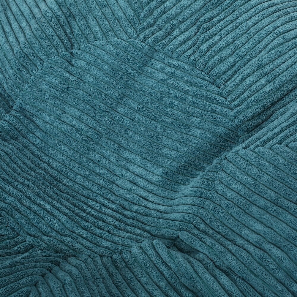 Cozy Modern Corduroy Bean Bag Chair In Dark Teal – Stylish And Comfortable Lounge Seating For Any Space