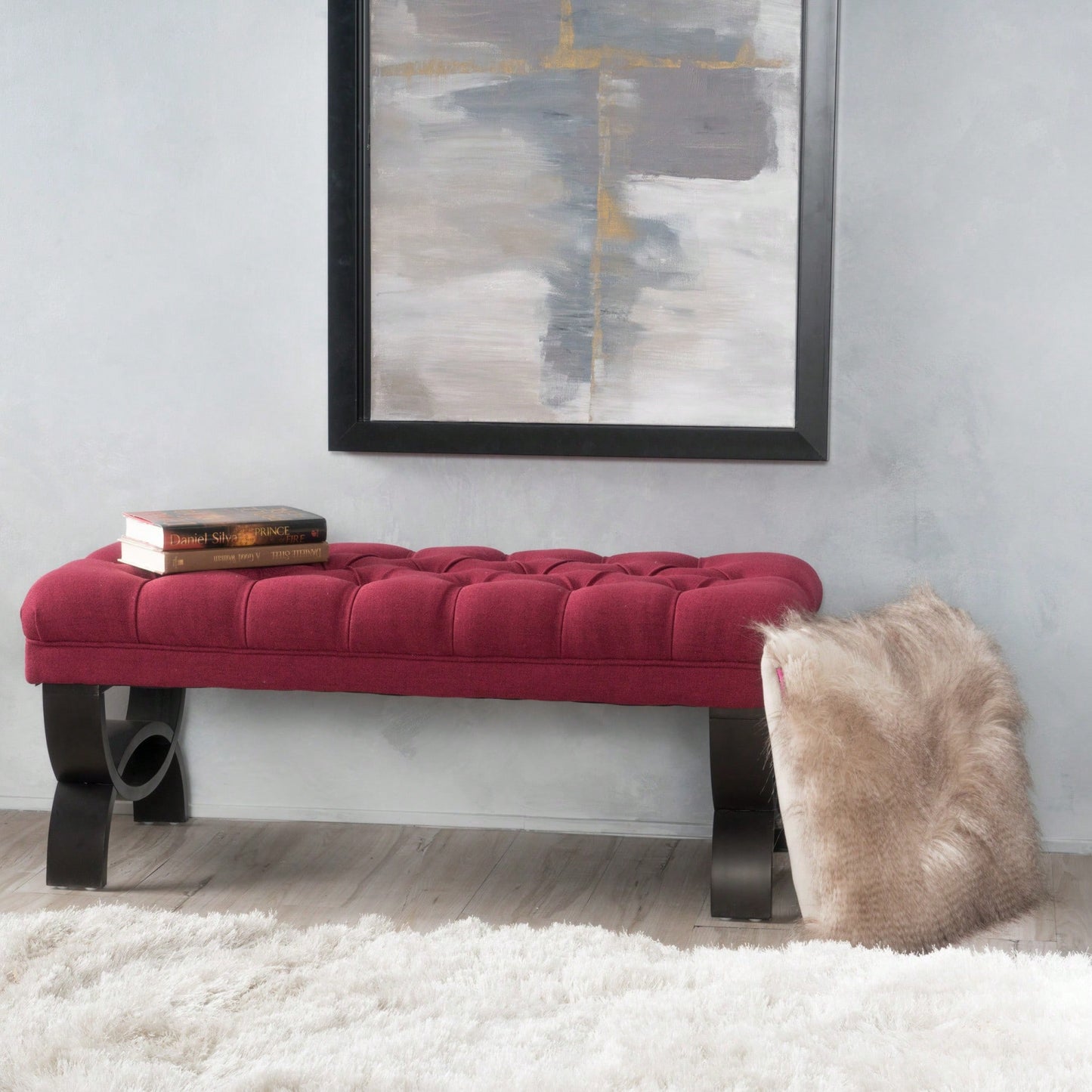 Luxurious Velvet Storage Ottoman For Living Room & Bedroom Decor