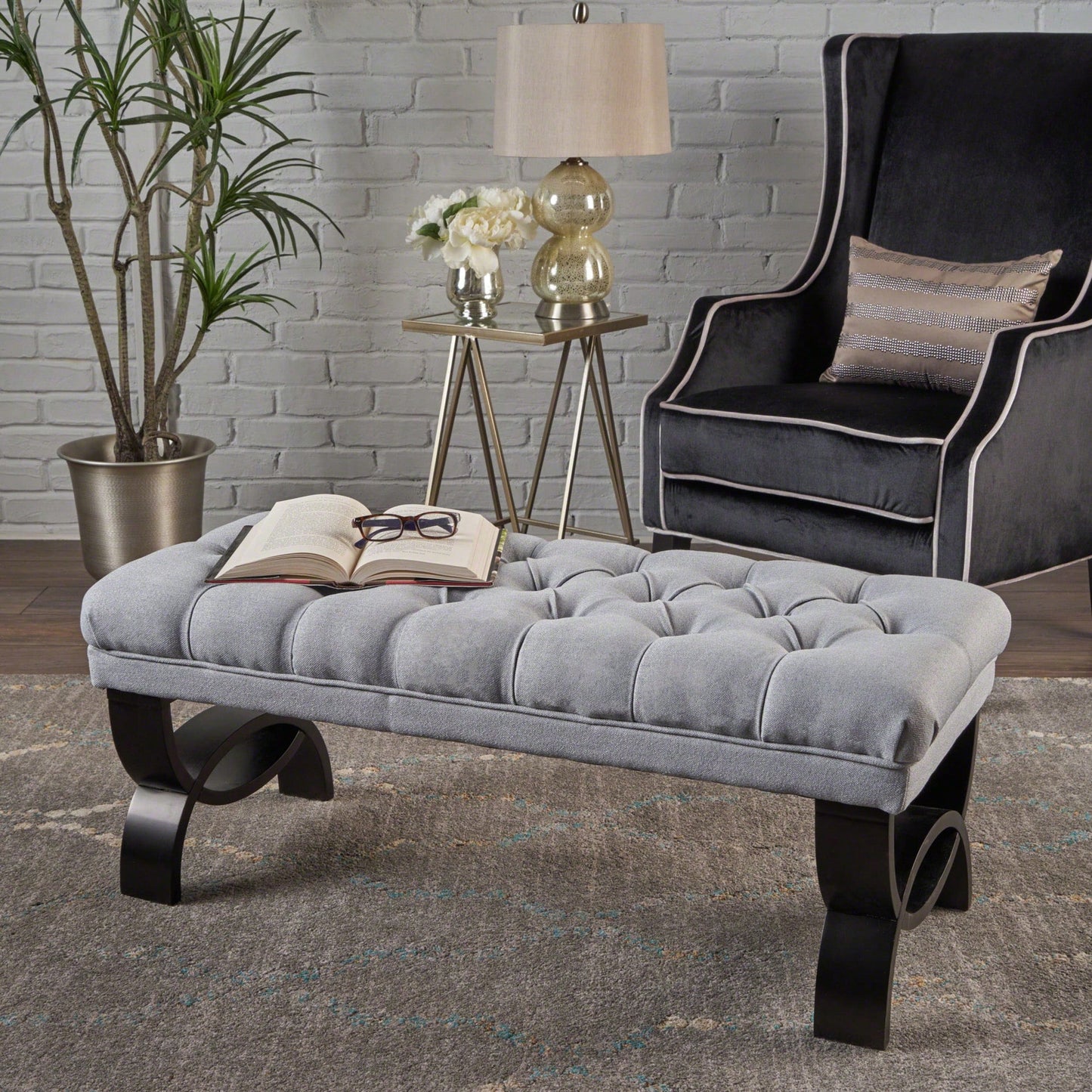 Luxurious Velvet Storage Ottoman For Living Room & Bedroom Decor