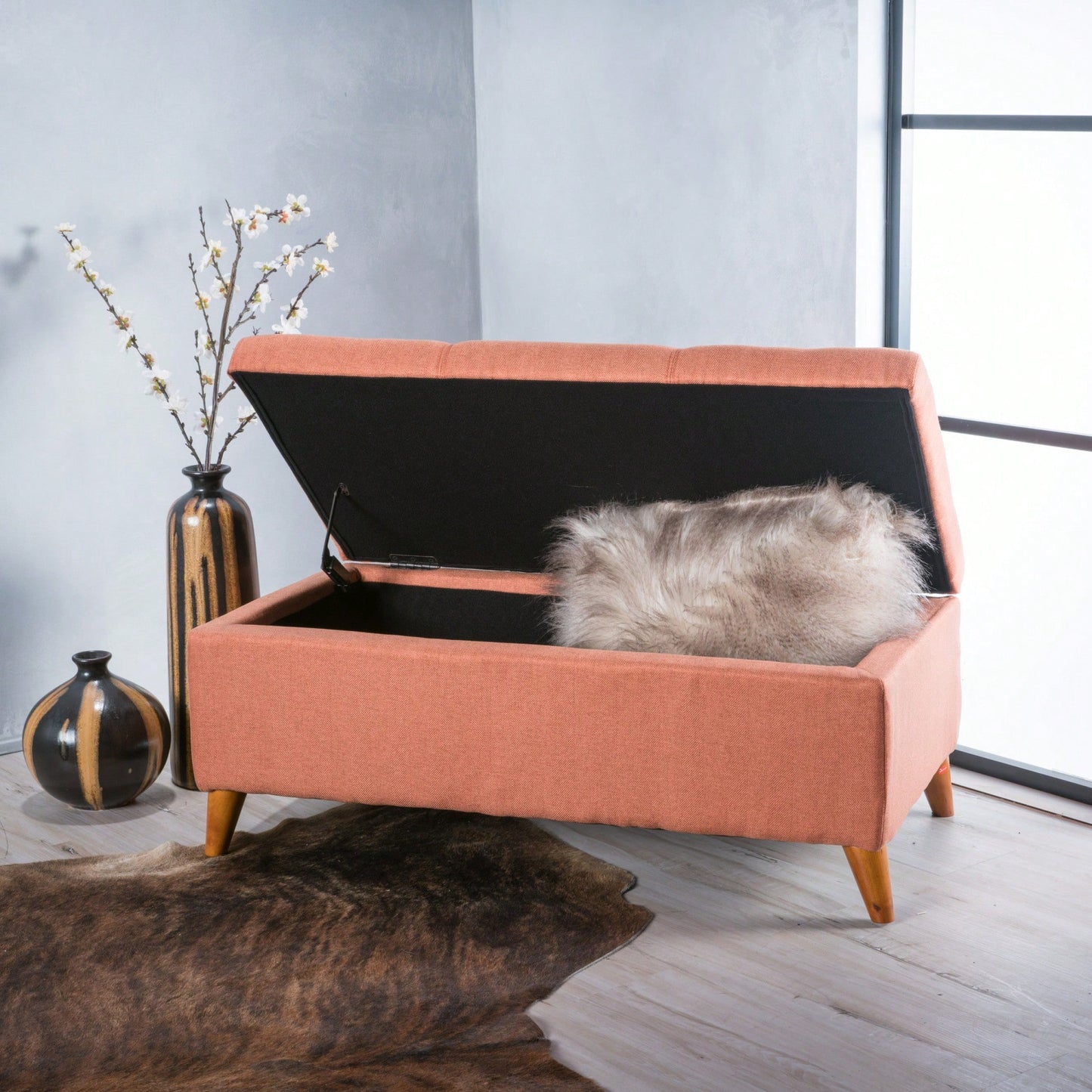Multi-Functional Storage Ottoman With Stylish Design And Hidden Compartment For Living Room Organization