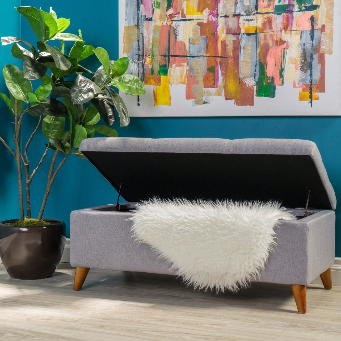 Multi-Functional Storage Ottoman With Stylish Design And Hidden Compartment For Living Room Organization