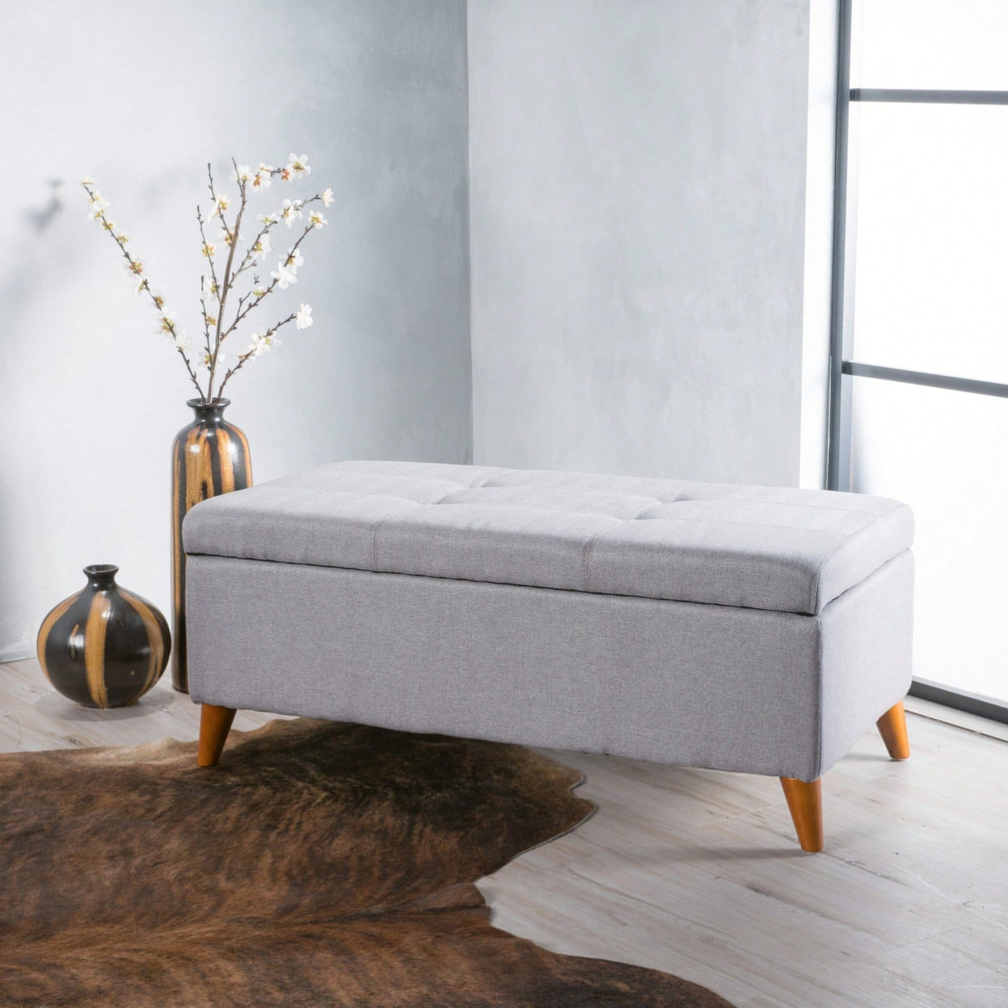 Multi-Functional Storage Ottoman With Stylish Design And Hidden Compartment For Living Room Organization