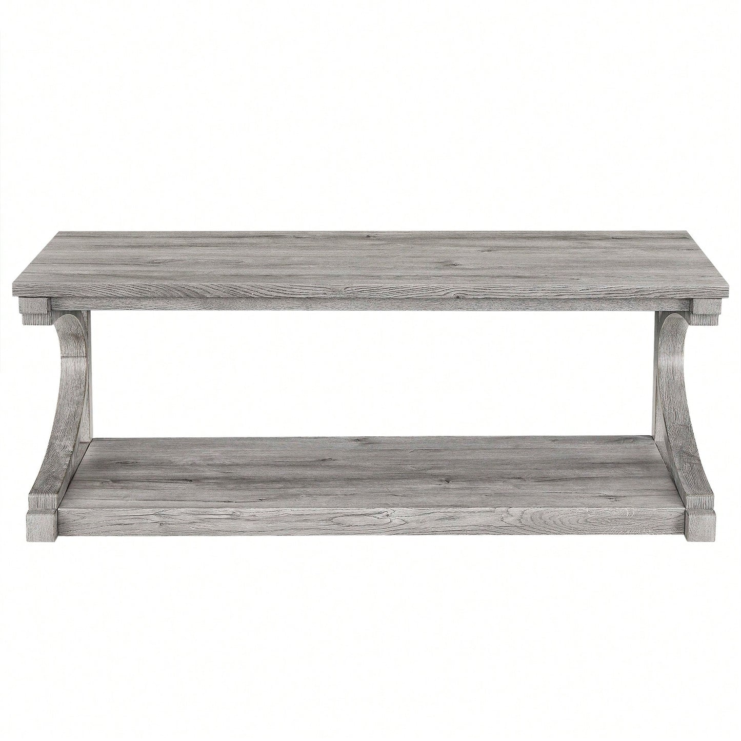 Unique 48-Inch Solid Wood Modern Coffee Table With Storage - Special Shape Center Table For Living Room, Kitchen, And Apartment Dining