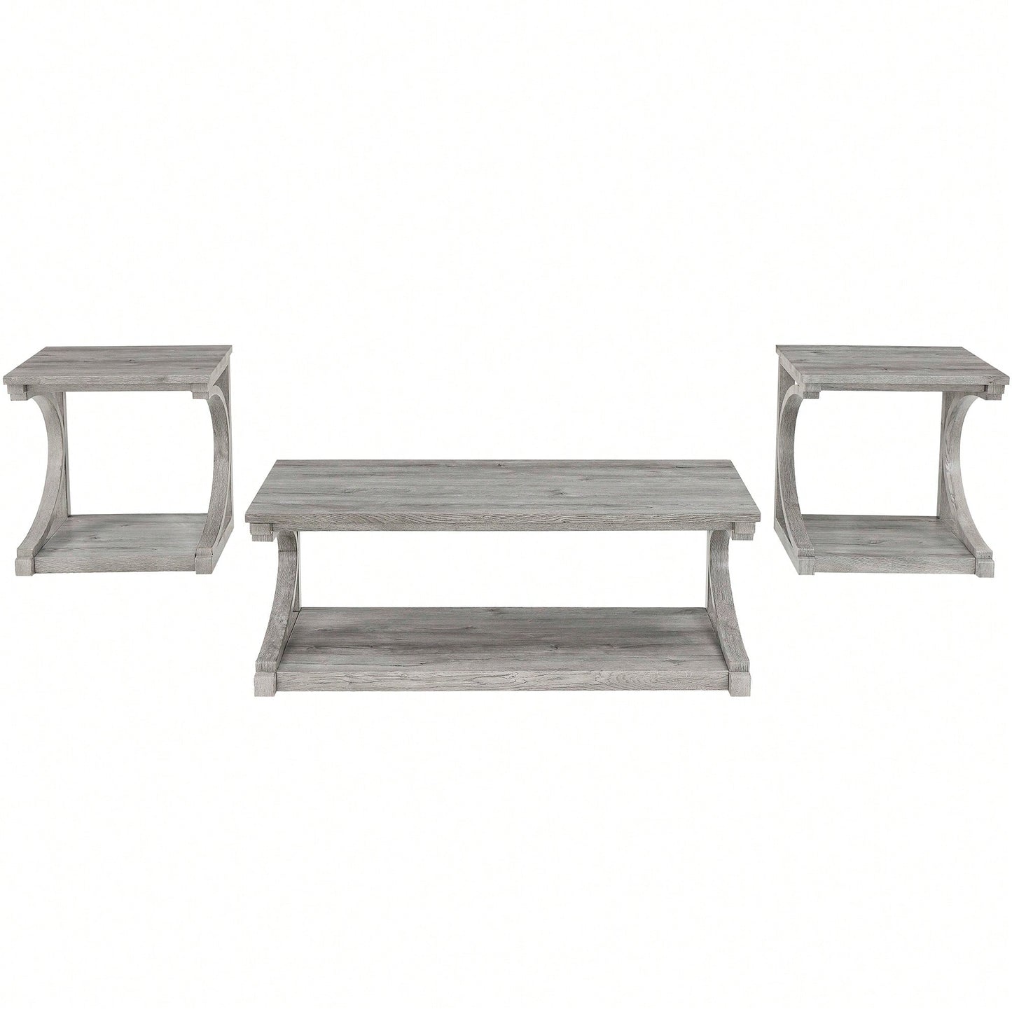 Unique 48-Inch Solid Wood Modern Coffee Table With Storage - Special Shape Center Table For Living Room, Kitchen, And Apartment Dining
