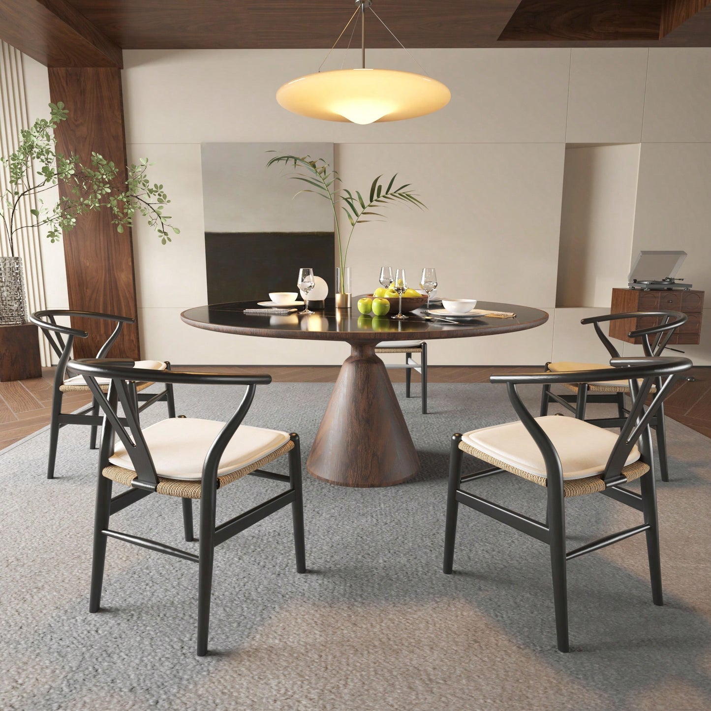 Solid Wood Weave Dining Chairs - Set Of 2 Armchairs For Stylish Dining Room Decor, Fully Assembled