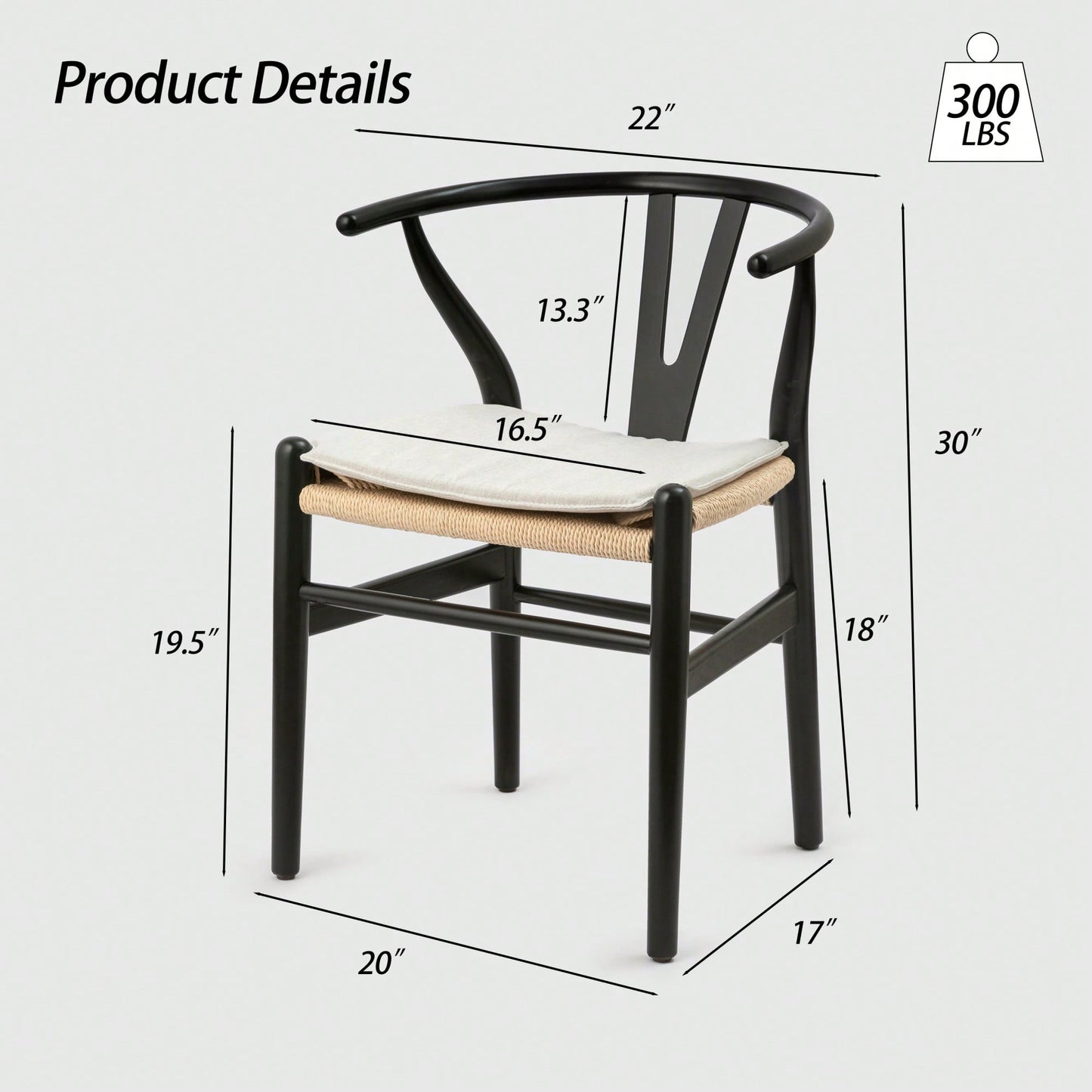 Solid Wood Weave Dining Chairs - Set Of 2 Armchairs For Stylish Dining Room Decor, Fully Assembled
