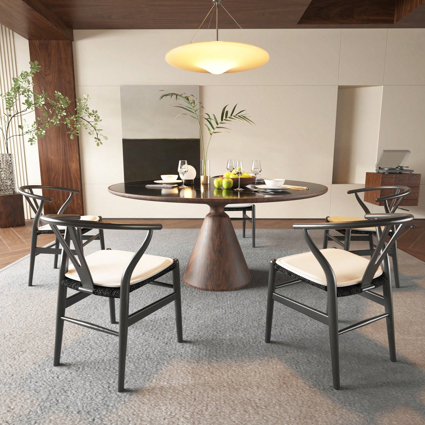 Solid Wood Weave Dining Chairs - Set Of 2 Armchairs For Stylish Dining Room Decor, Fully Assembled