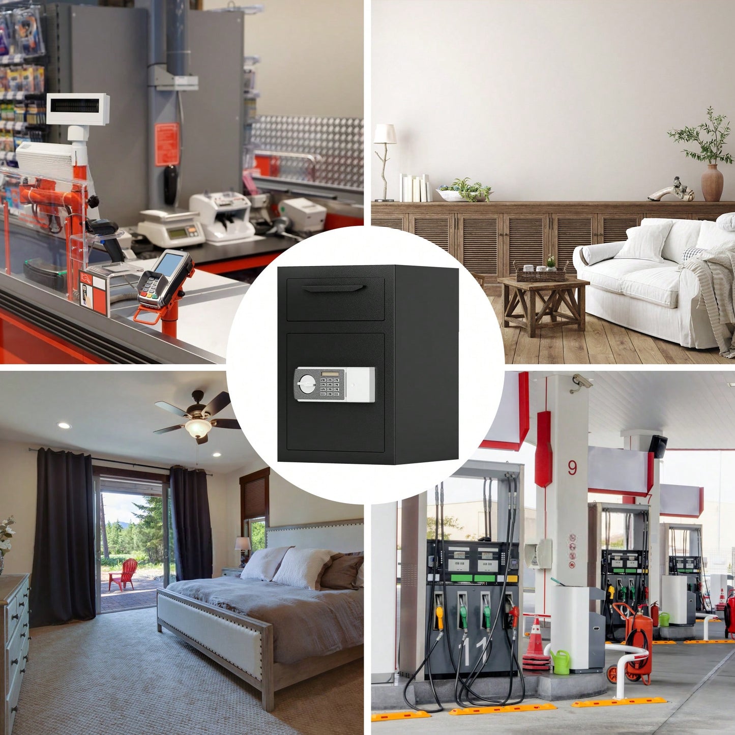 Secure Carbon Steel Digital Depository Safe With Electronic Code Lock And Deposit Slot For Home, Office, Restaurant, And Hotel Use