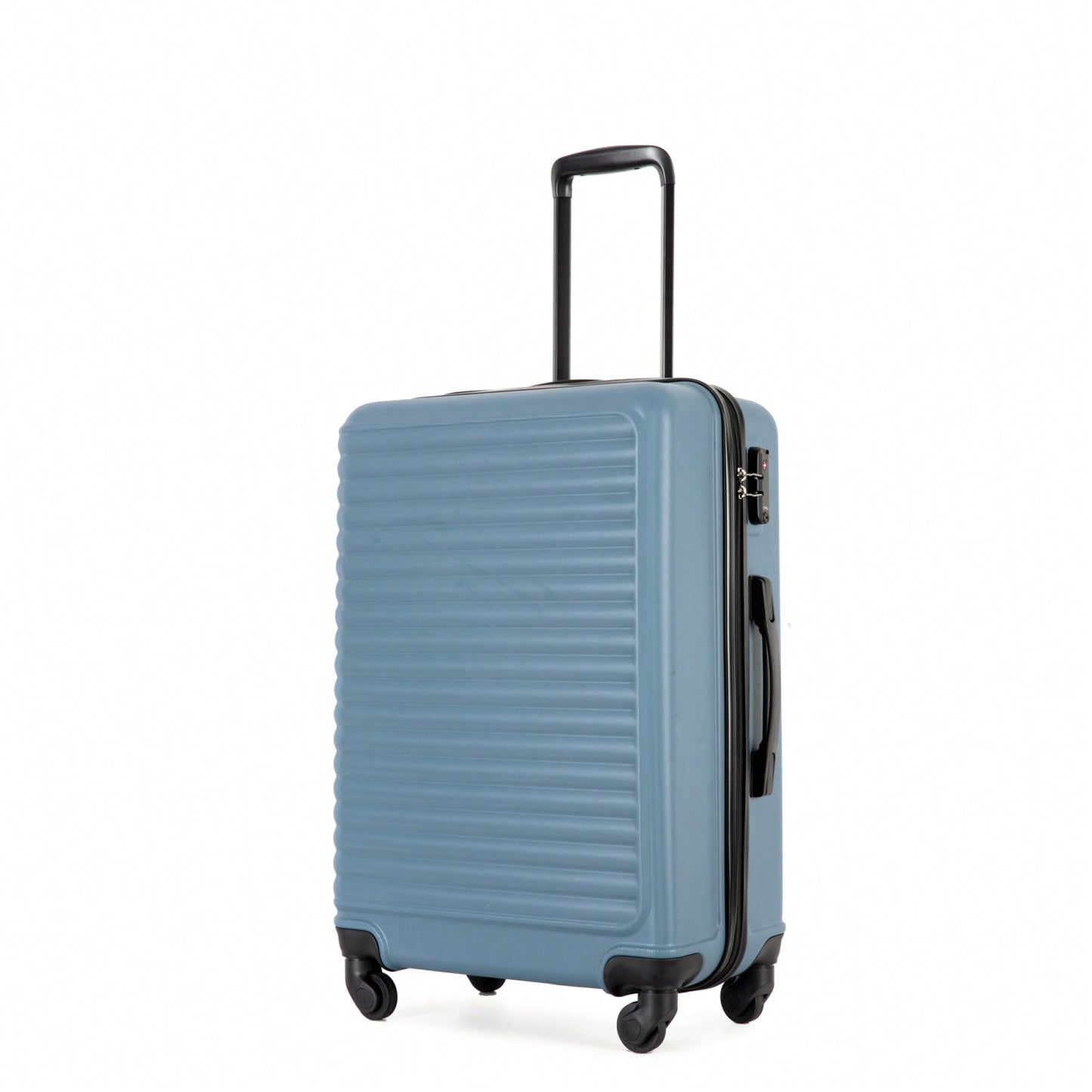 Lightweight 3-Piece ABS Luggage Set - Stylish Black Suitcases With Spinner Wheels, TSA Lock, And Hooks (20 / 24" / 28")"