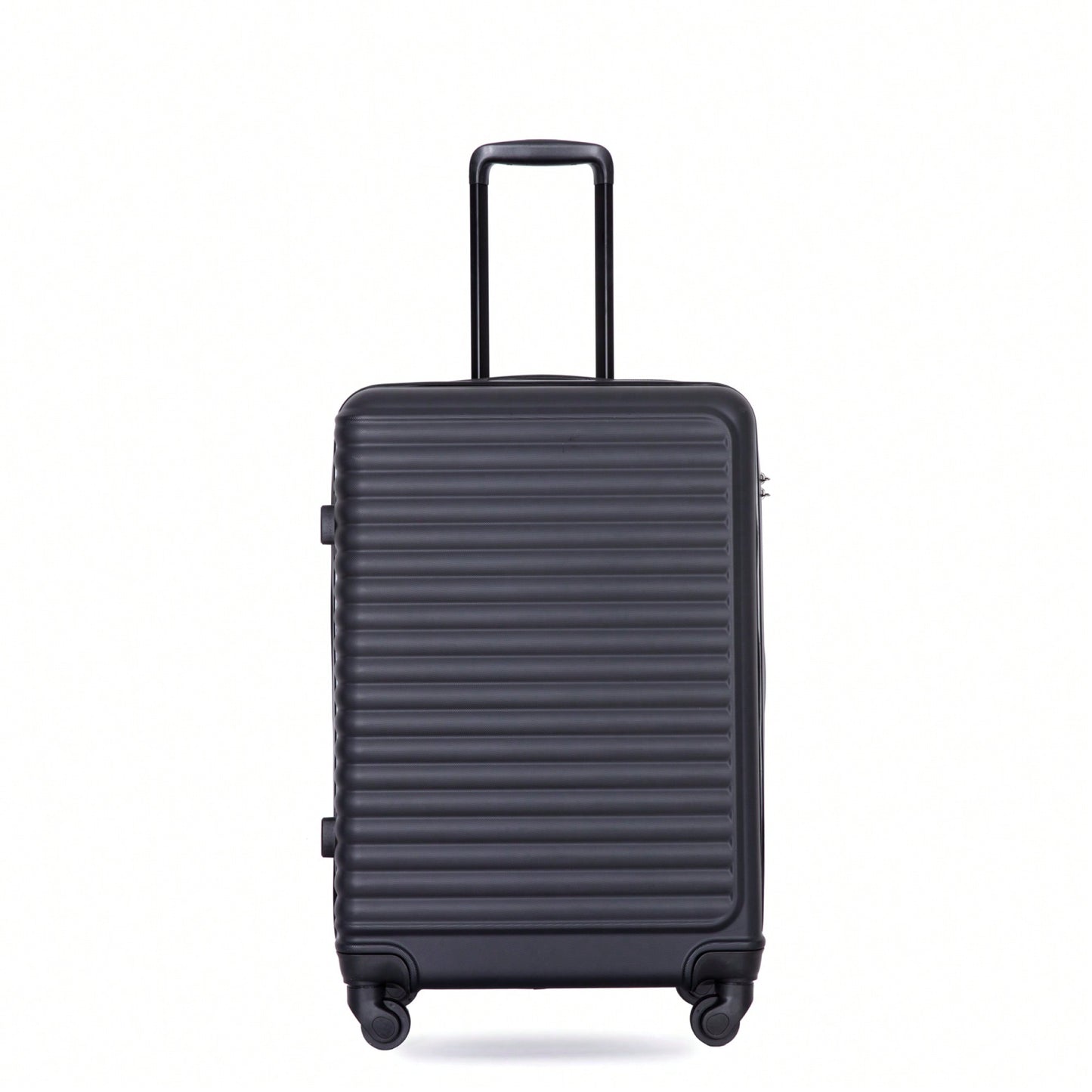 Lightweight 3-Piece ABS Luggage Set - Stylish Black Suitcases With Spinner Wheels, TSA Lock, And Hooks (20 / 24" / 28")"