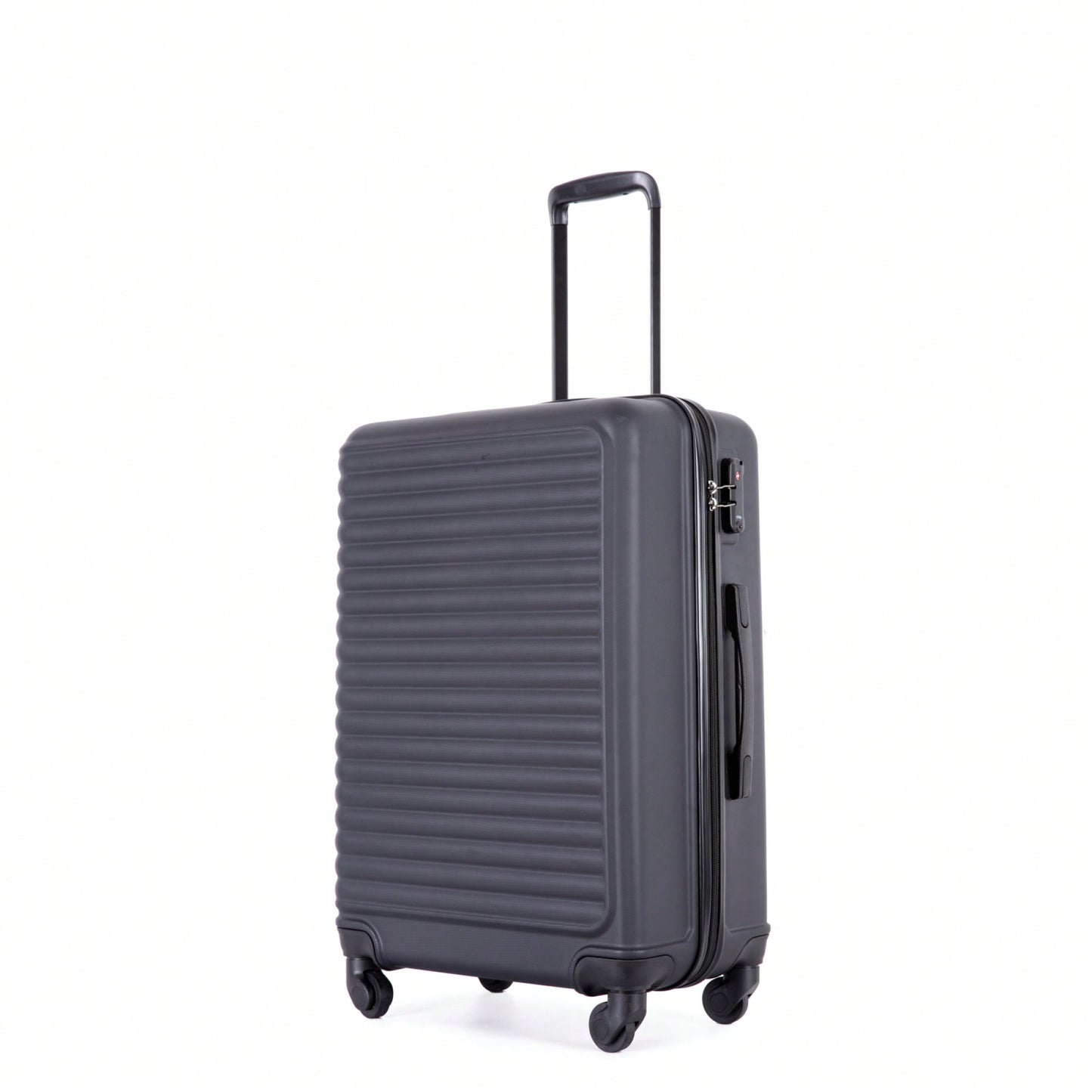 Lightweight 3-Piece ABS Luggage Set - Stylish Black Suitcases With Spinner Wheels, TSA Lock, And Hooks (20 / 24" / 28")"