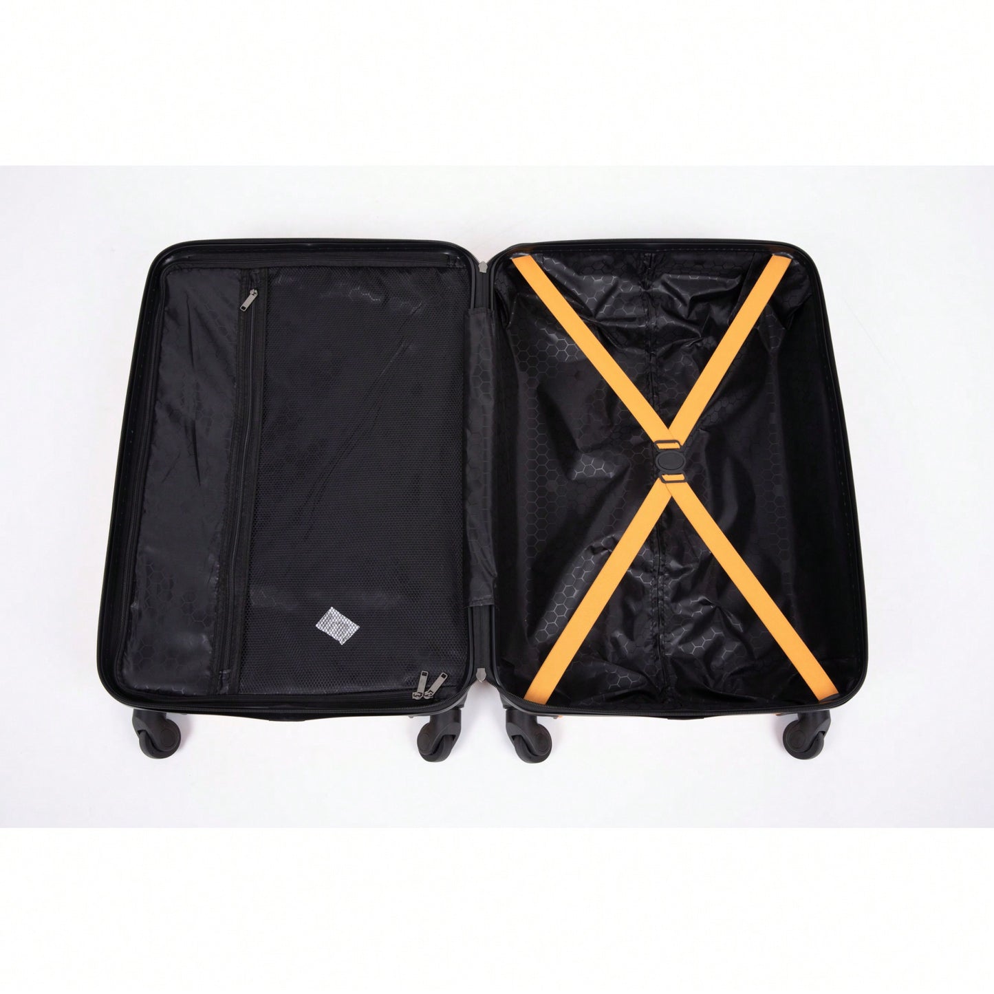 Lightweight 3-Piece ABS Luggage Set - Stylish Black Suitcases With Spinner Wheels, TSA Lock, And Hooks (20 / 24" / 28")"