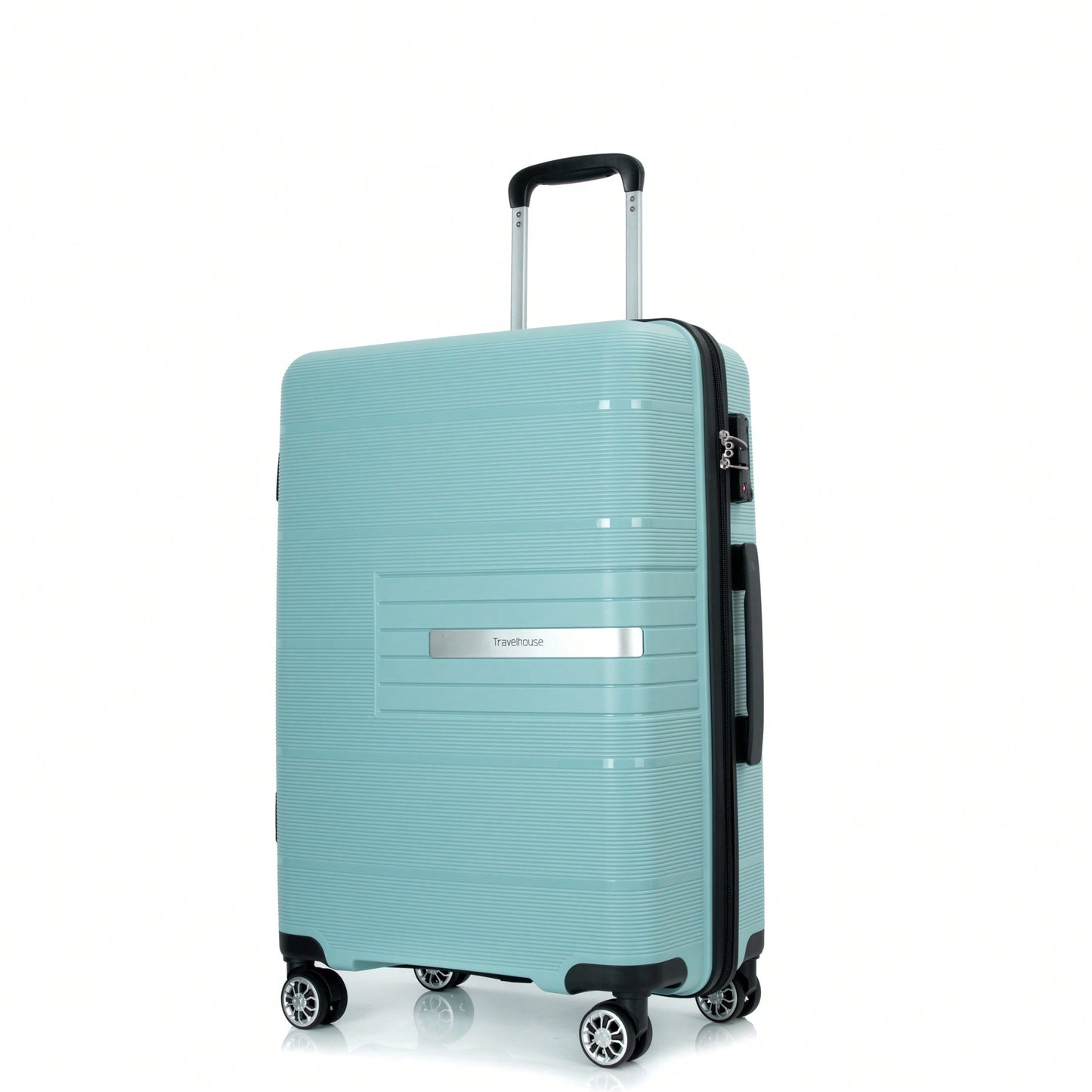 Light Green 3-Piece Hardshell Luggage Set With Double Spinner Wheels, TSA Lock, Lightweight & Durable (20/24"/28")"